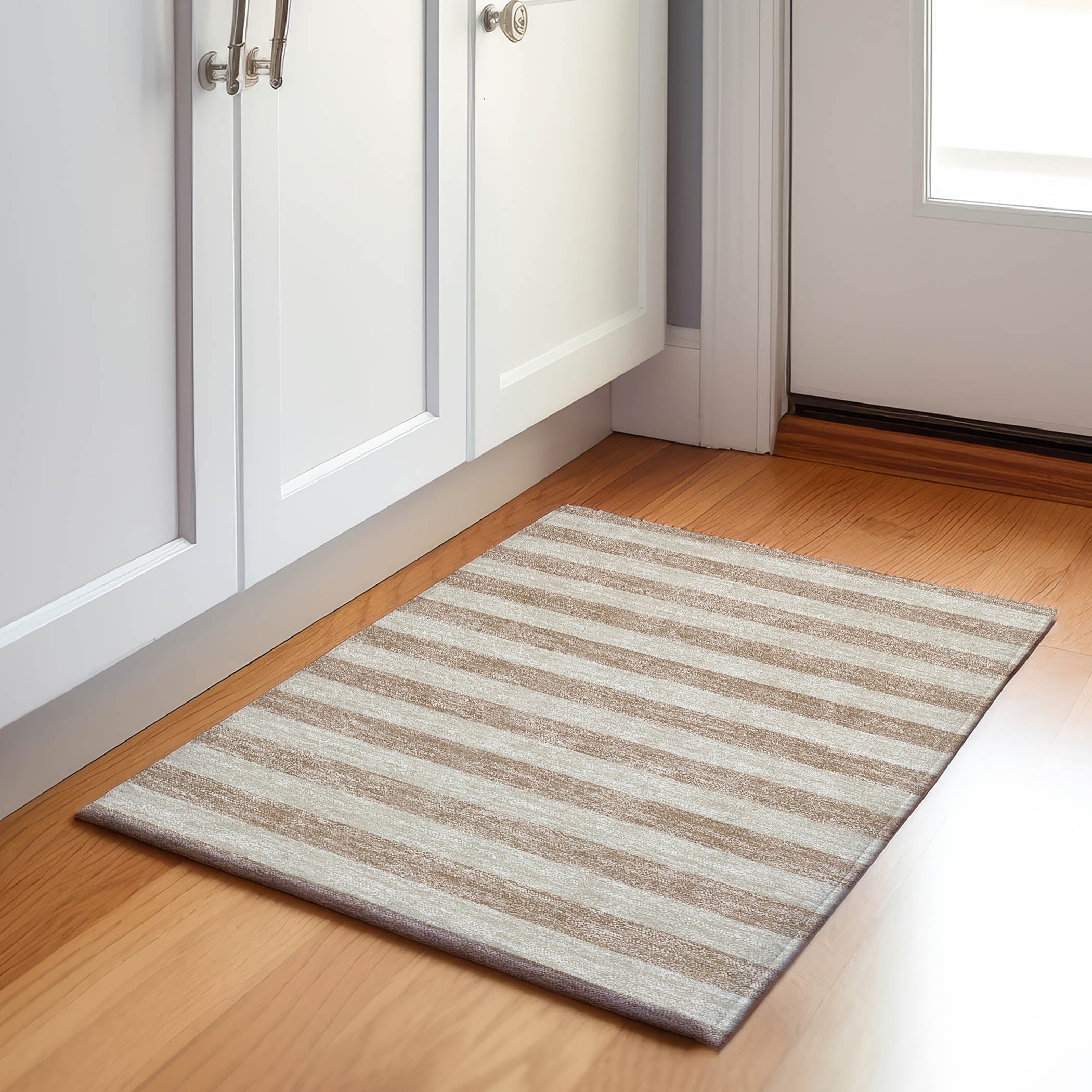 Dublin Machine Washable Transitional Beige Brown Rug 1'8" x 2'6" #shape_Rectangle