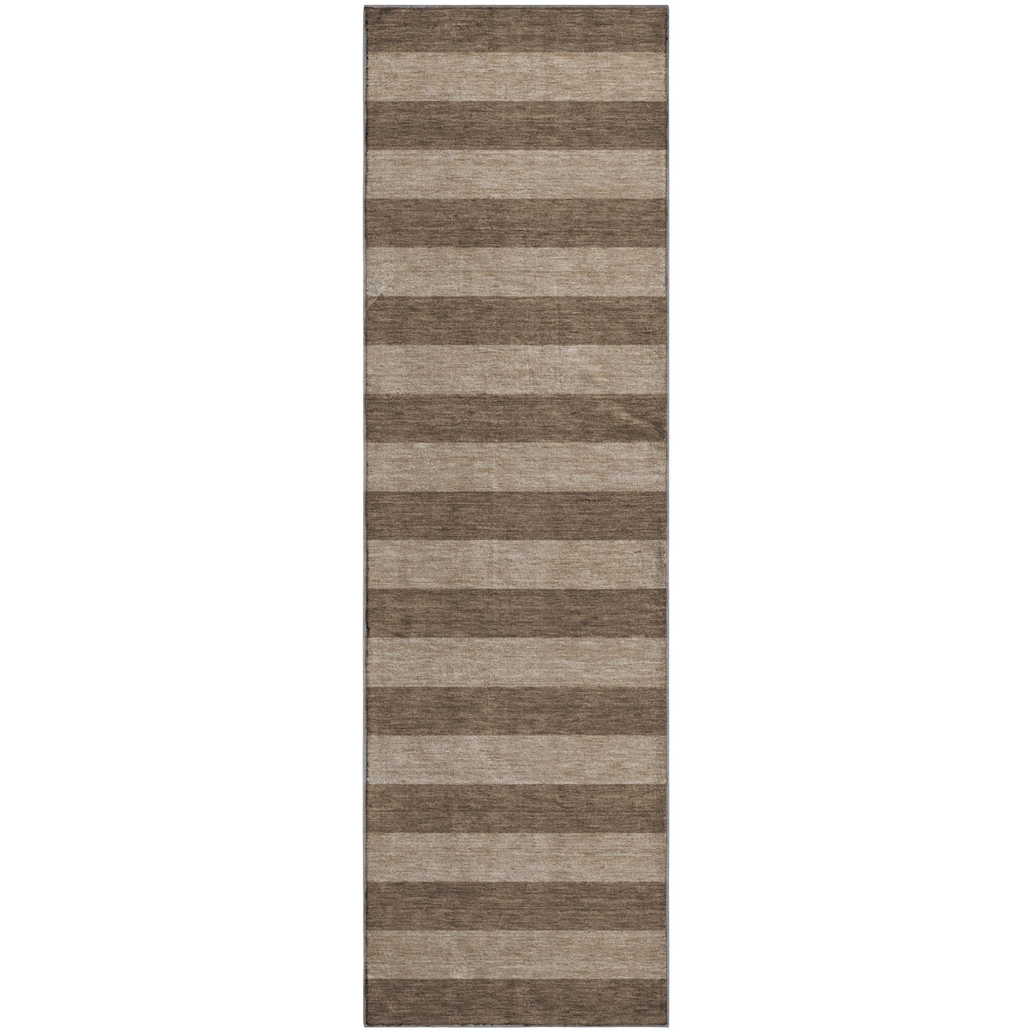 Dublin Machine Washable Transitional Coffee Brown Rug 2'3" x 7'6" #shape_Runner