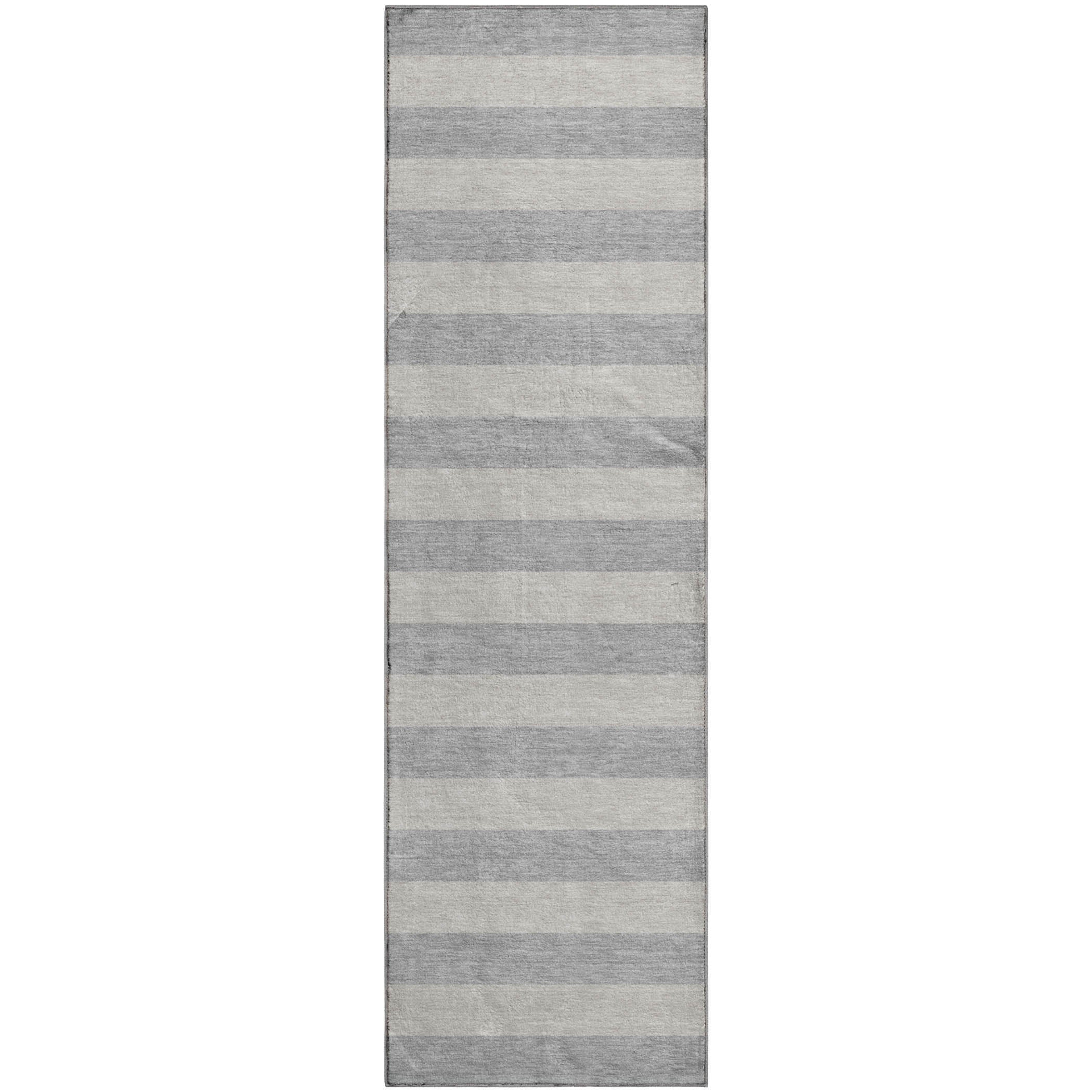 Dublin Machine Washable Transitional Pewter Gray Rug 2'3" x 7'6" #shape_Runner