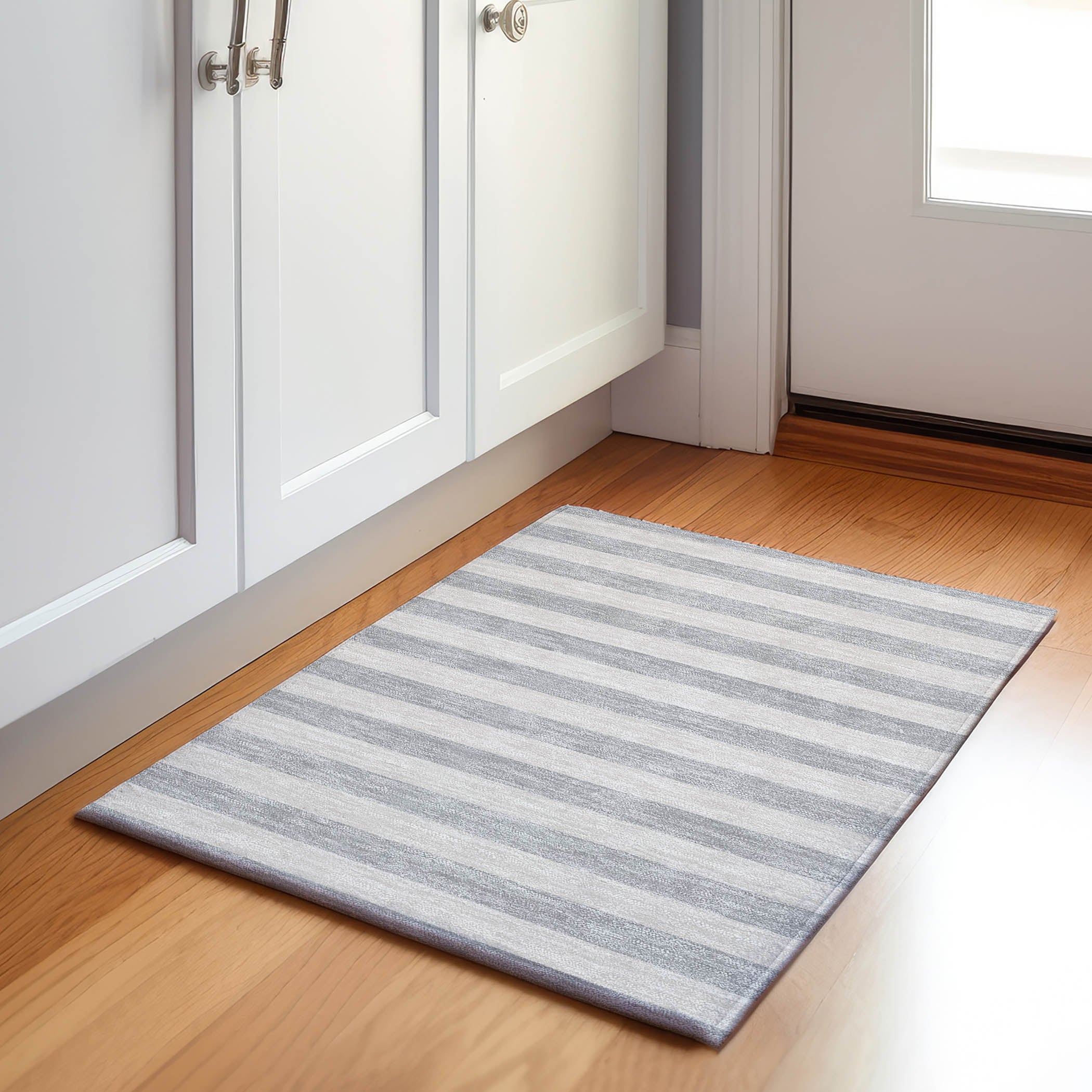 Dublin Machine Washable Transitional Pewter Gray Rug 1'8" x 2'6" #shape_Rectangle