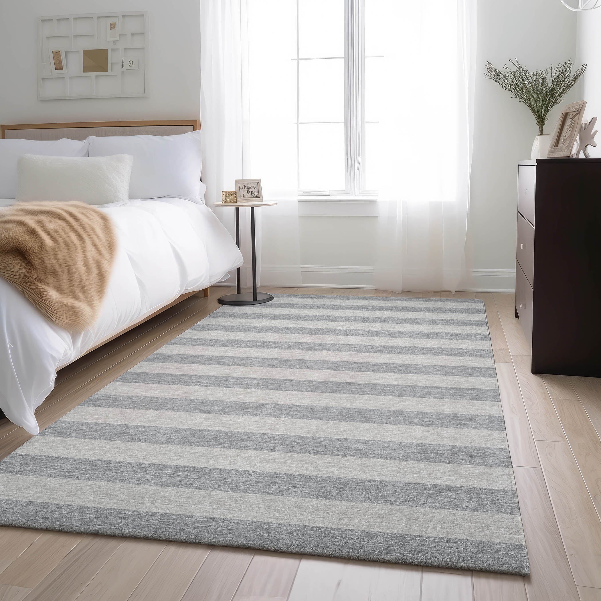 Dublin Machine Washable Transitional Pewter Gray Rug 2'6" x 3'10" #shape_Rectangle