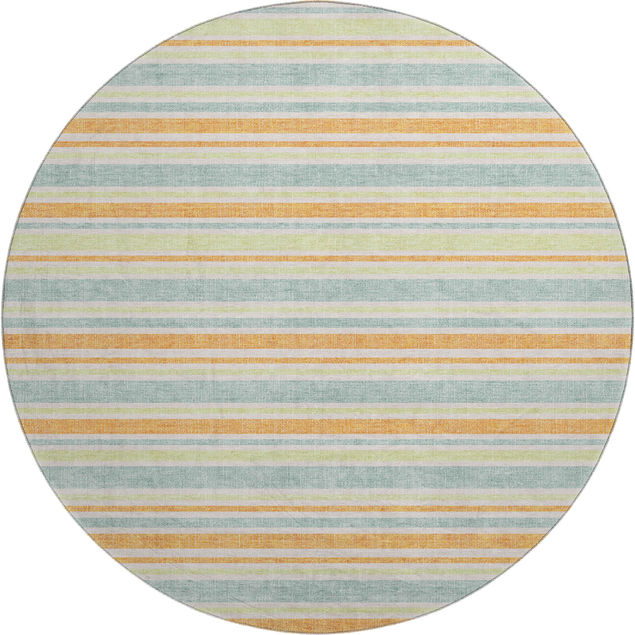 Bogota Machine Washable Transitional Orange Rug 8' x 8' #shape_Round
