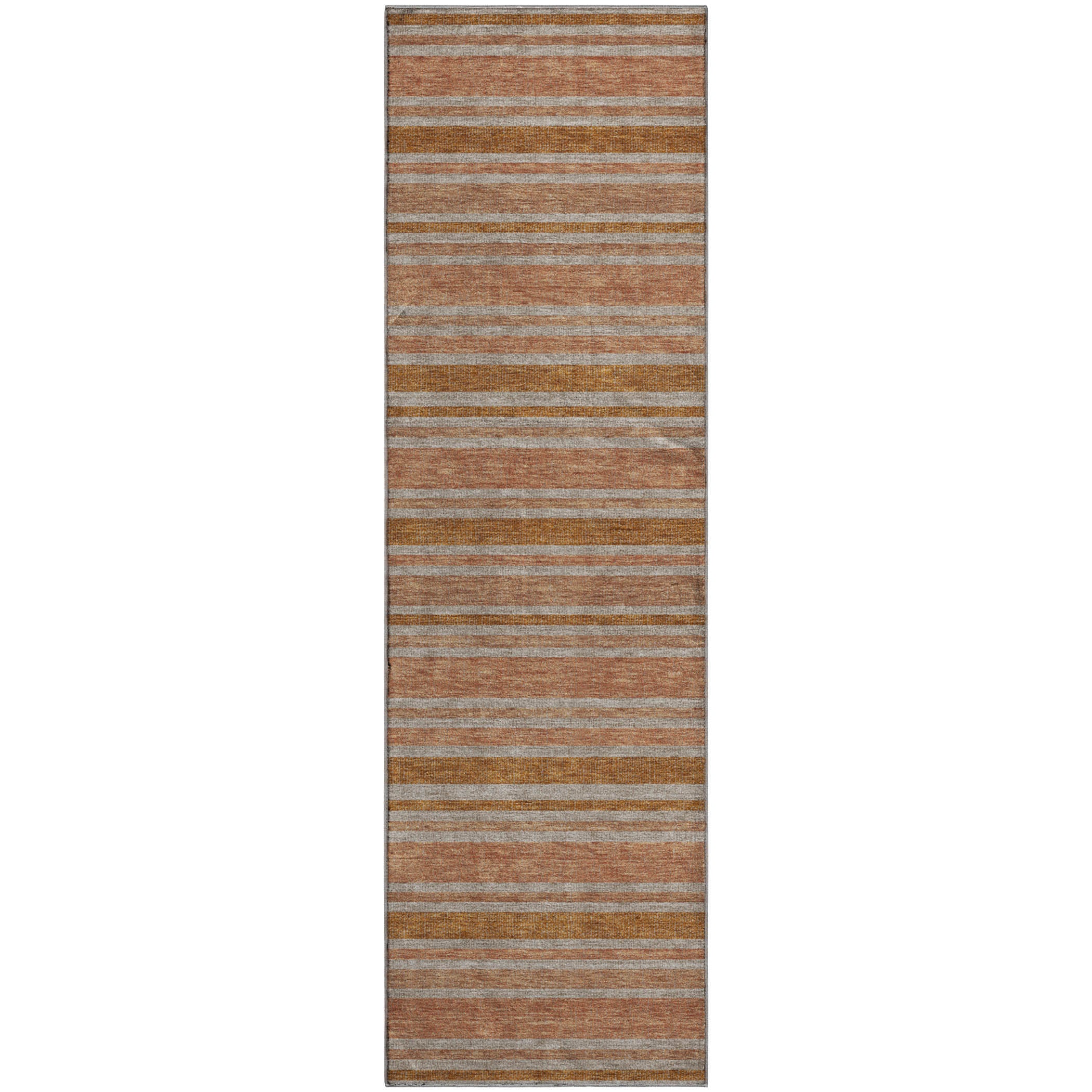 Bogota Machine Washable Transitional Paprika Orange Rug 2'3" x 7'6" #shape_Runner