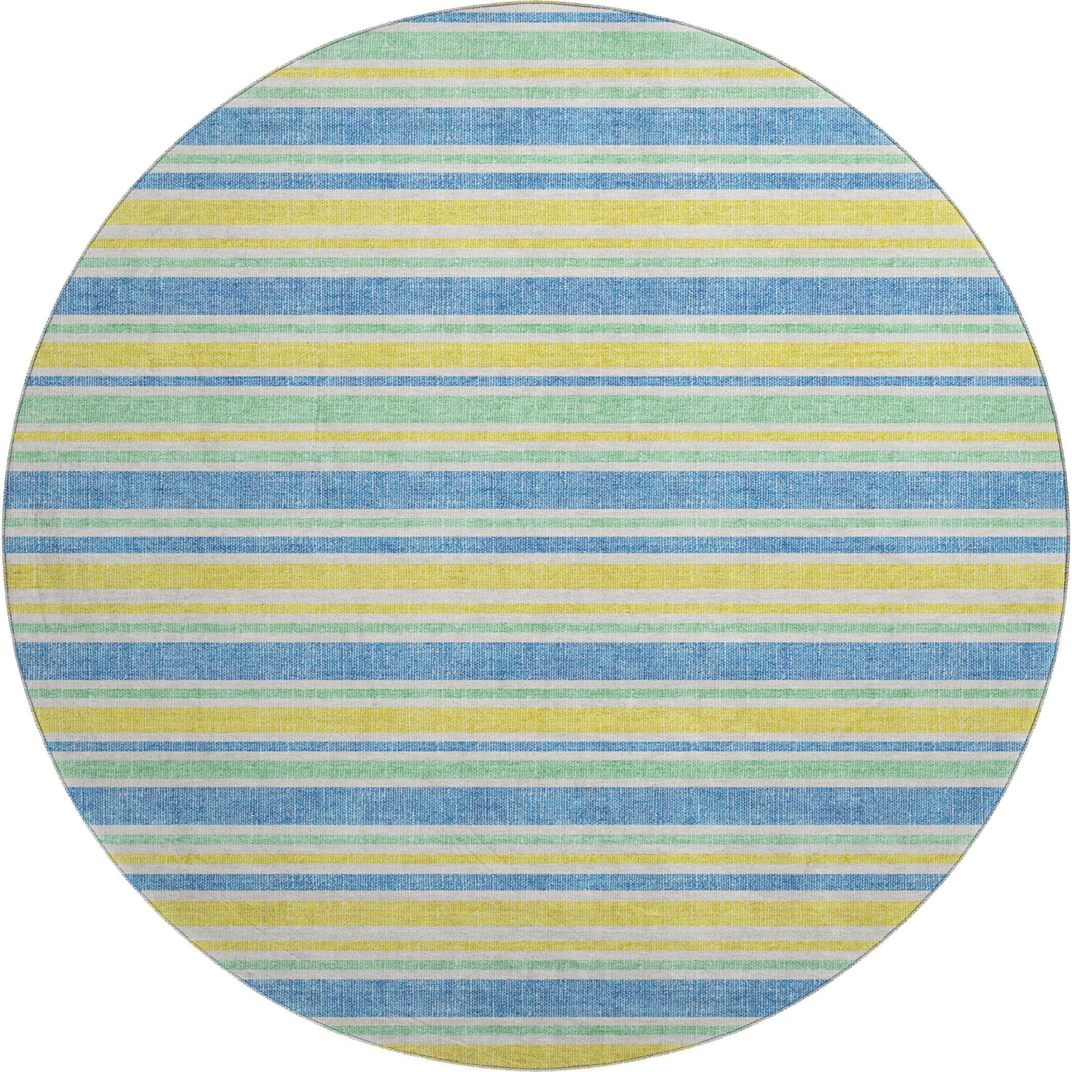 Bogota Machine Washable Transitional Yellow Gold Rug 8' x 8' #shape_Round