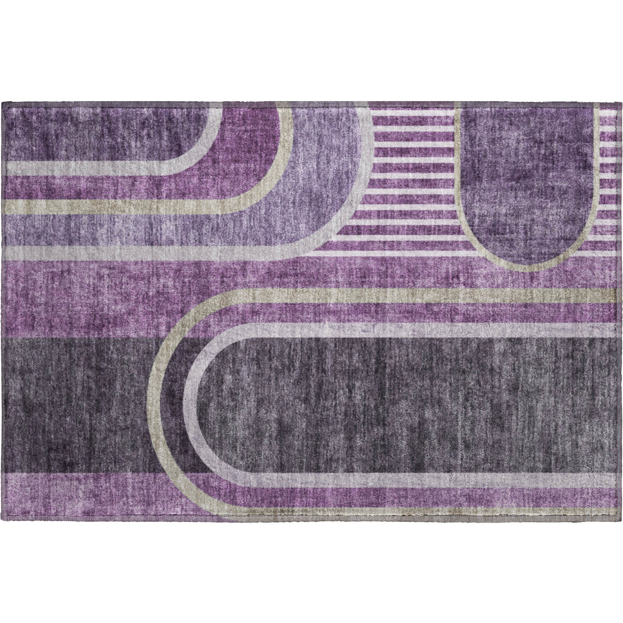 Vienna Machine Washable Transitional Purple Rug 1'8" x 2'6" #shape_Rectangle