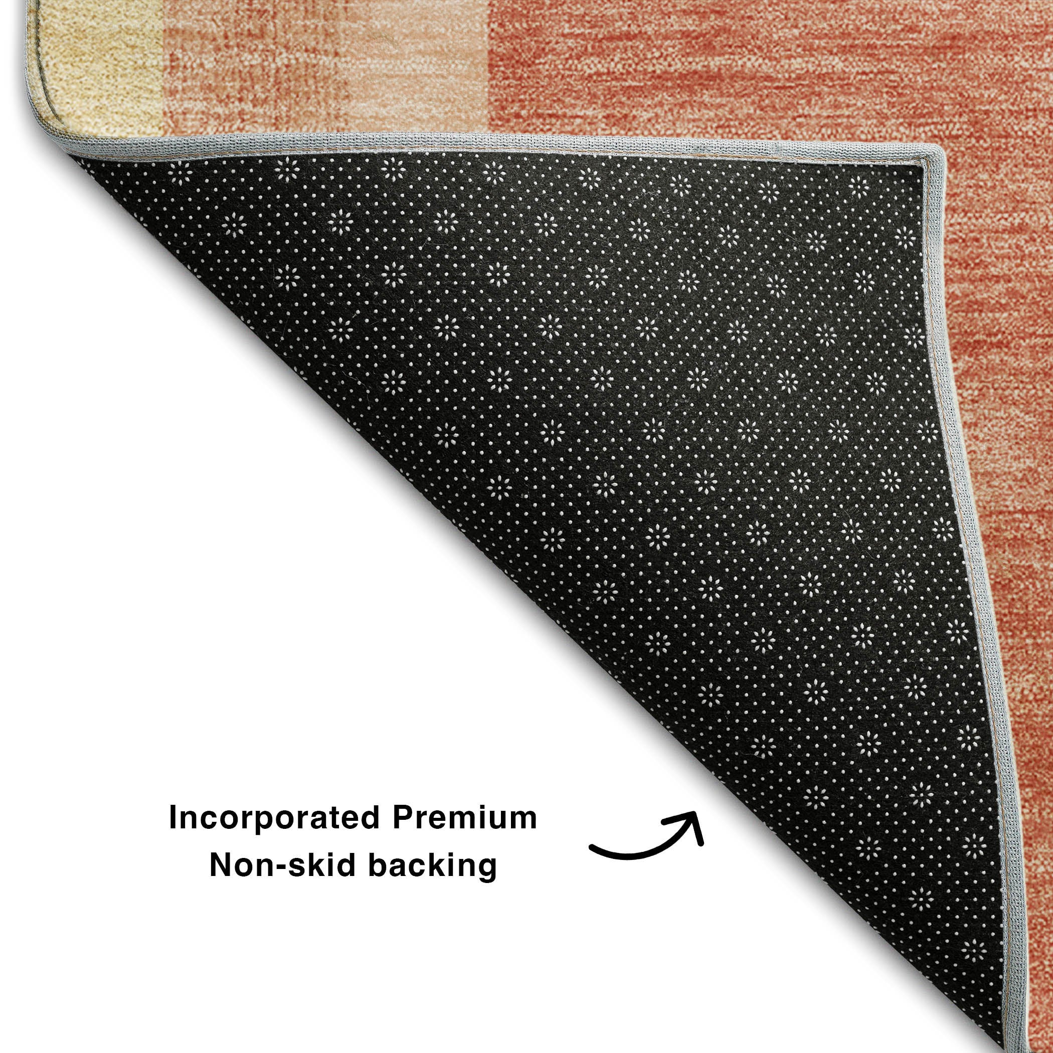 Vienna Machine Washable Transitional Salmon Orange Rug 1'8" x 2'6" #shape_Rectangle