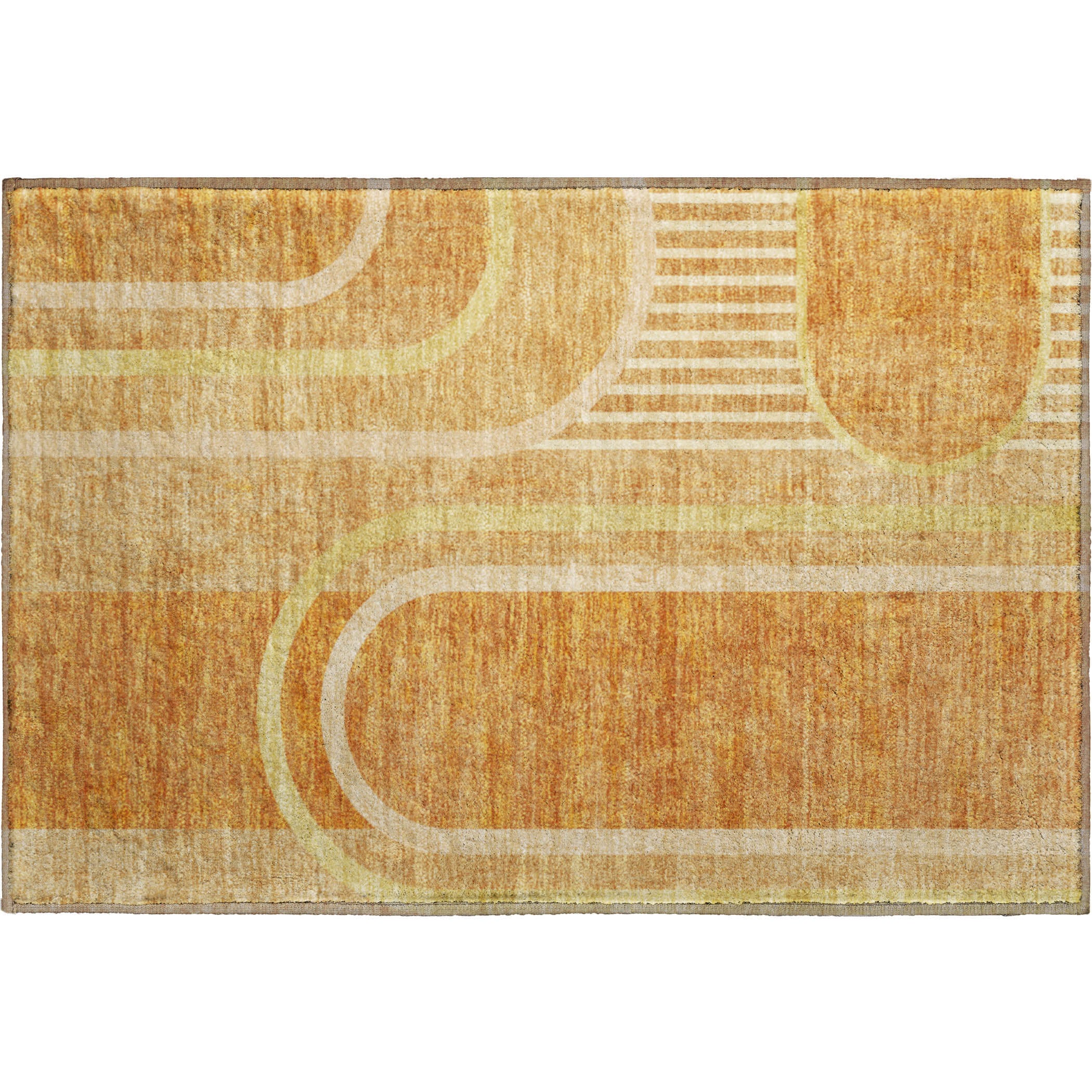 Vienna Machine Washable Transitional Terracotta Orange Rug 1'8" x 2'6" #shape_Rectangle