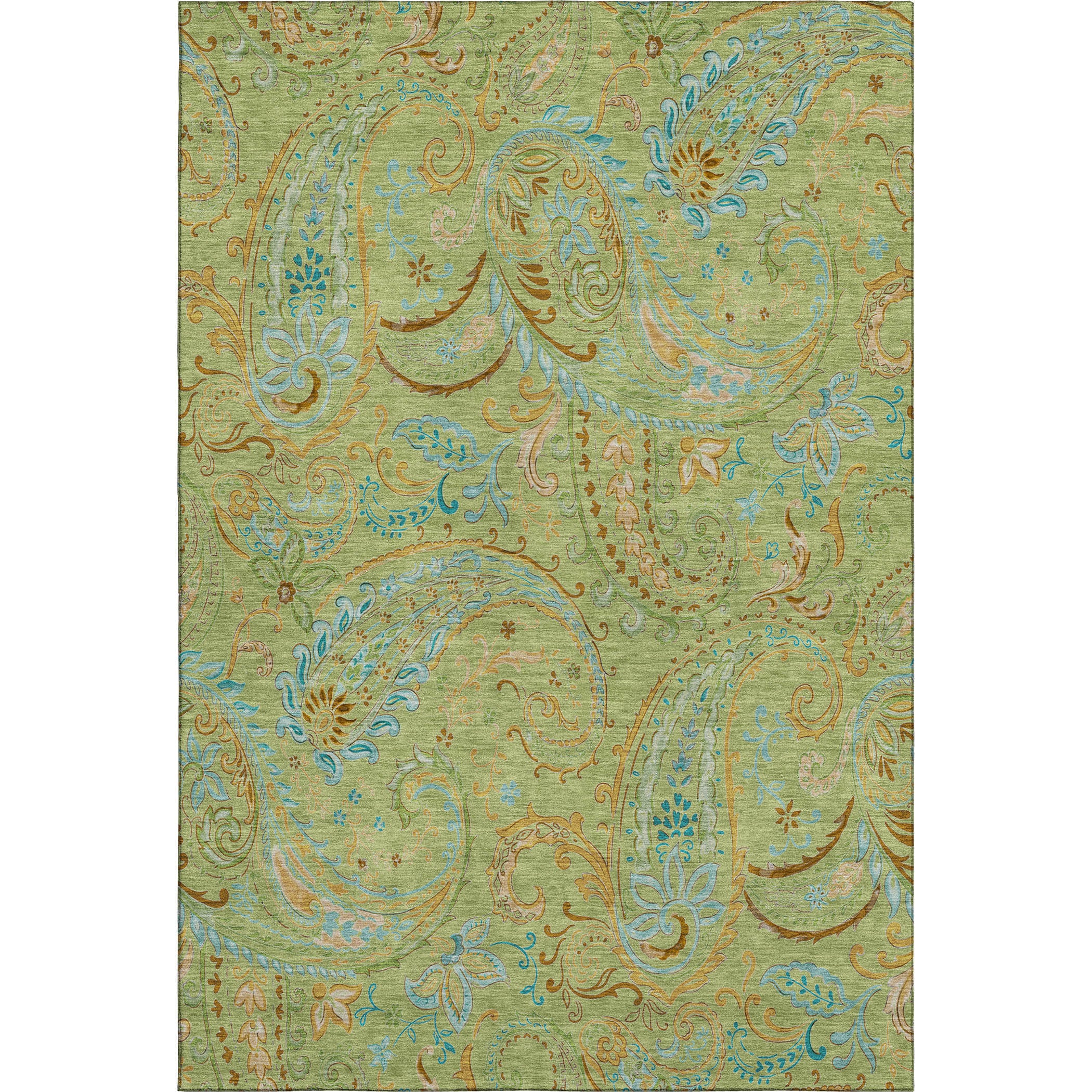 Queenstown Machine Washable Transitional Aloe Green Rug 2'6" x 3'10" #shape_Rectangle