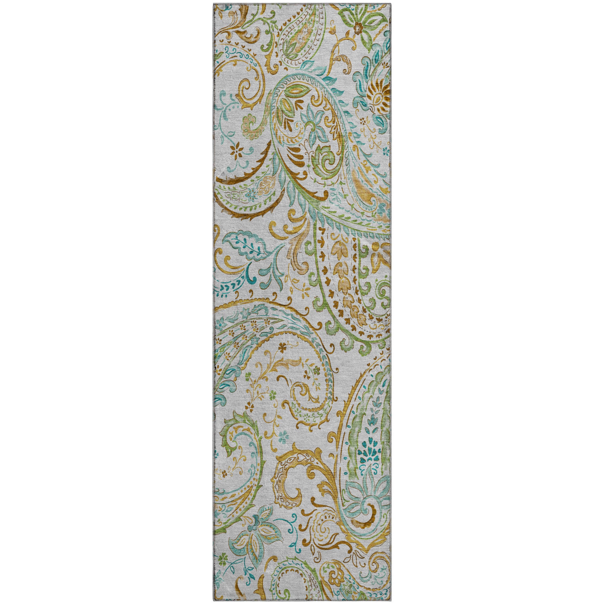 Queenstown Machine Washable Transitional Ivory Rug 2'3" x 7'6" #shape_Runner