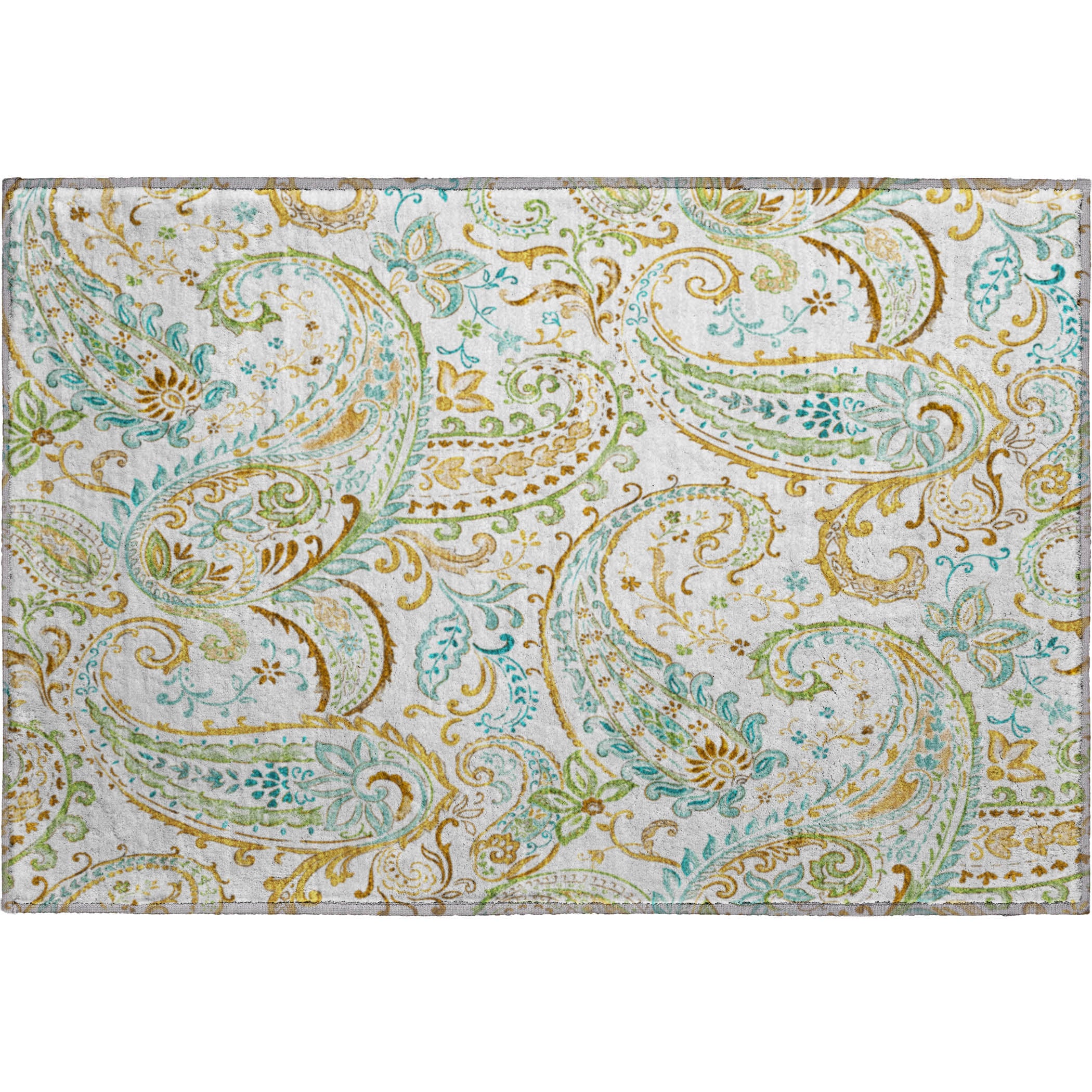 Queenstown Machine Washable Transitional Ivory Rug 1'8" x 2'6" #shape_Rectangle