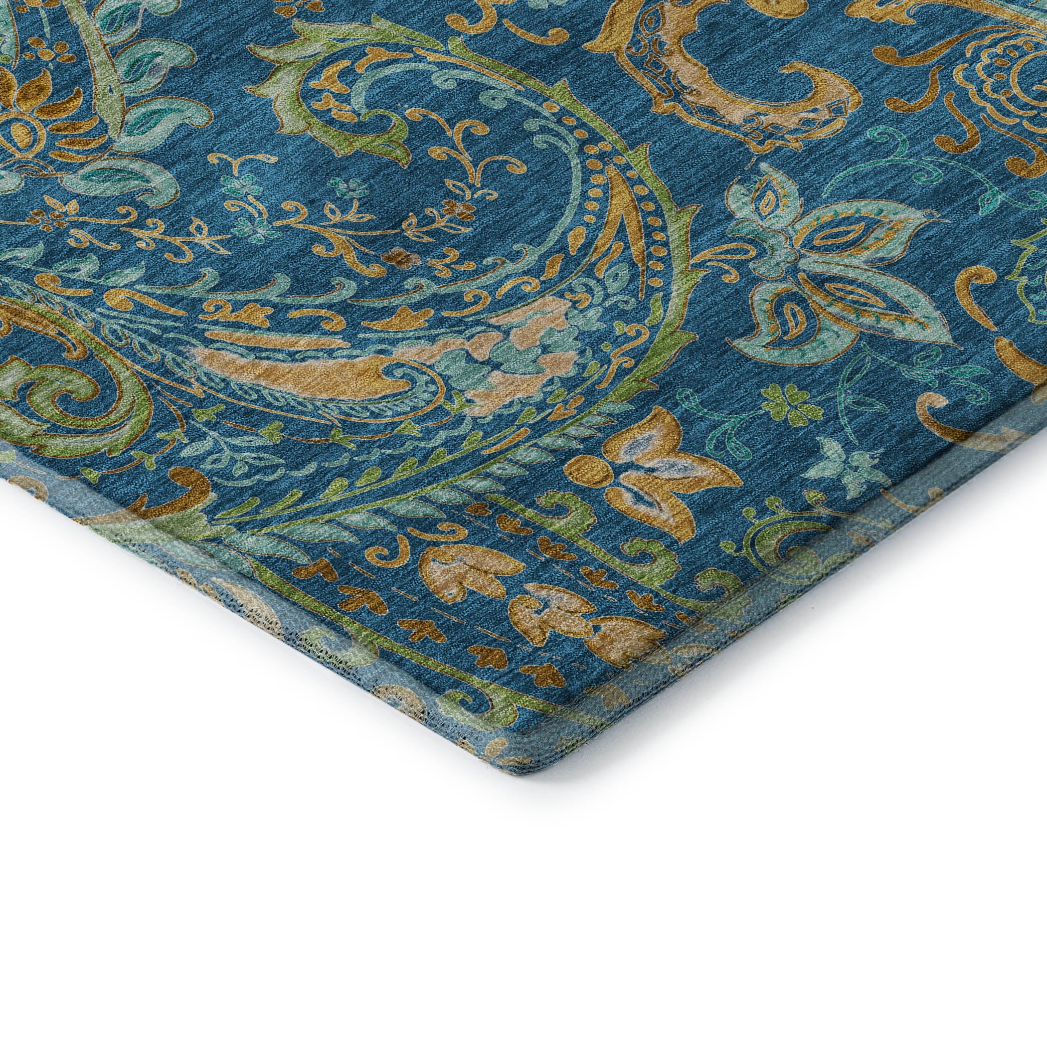 Queenstown Machine Washable Transitional Navy Blue Rug 1'8" x 2'6" #shape_Rectangle
