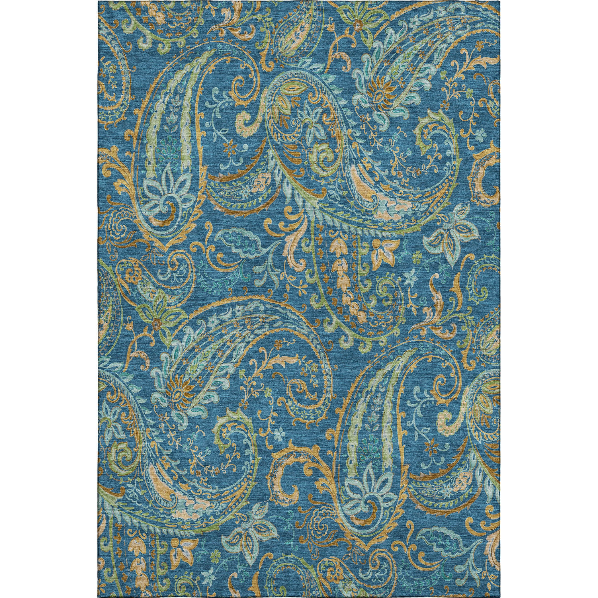 Queenstown Machine Washable Transitional Navy Blue Rug 2'6" x 3'10" #shape_Rectangle