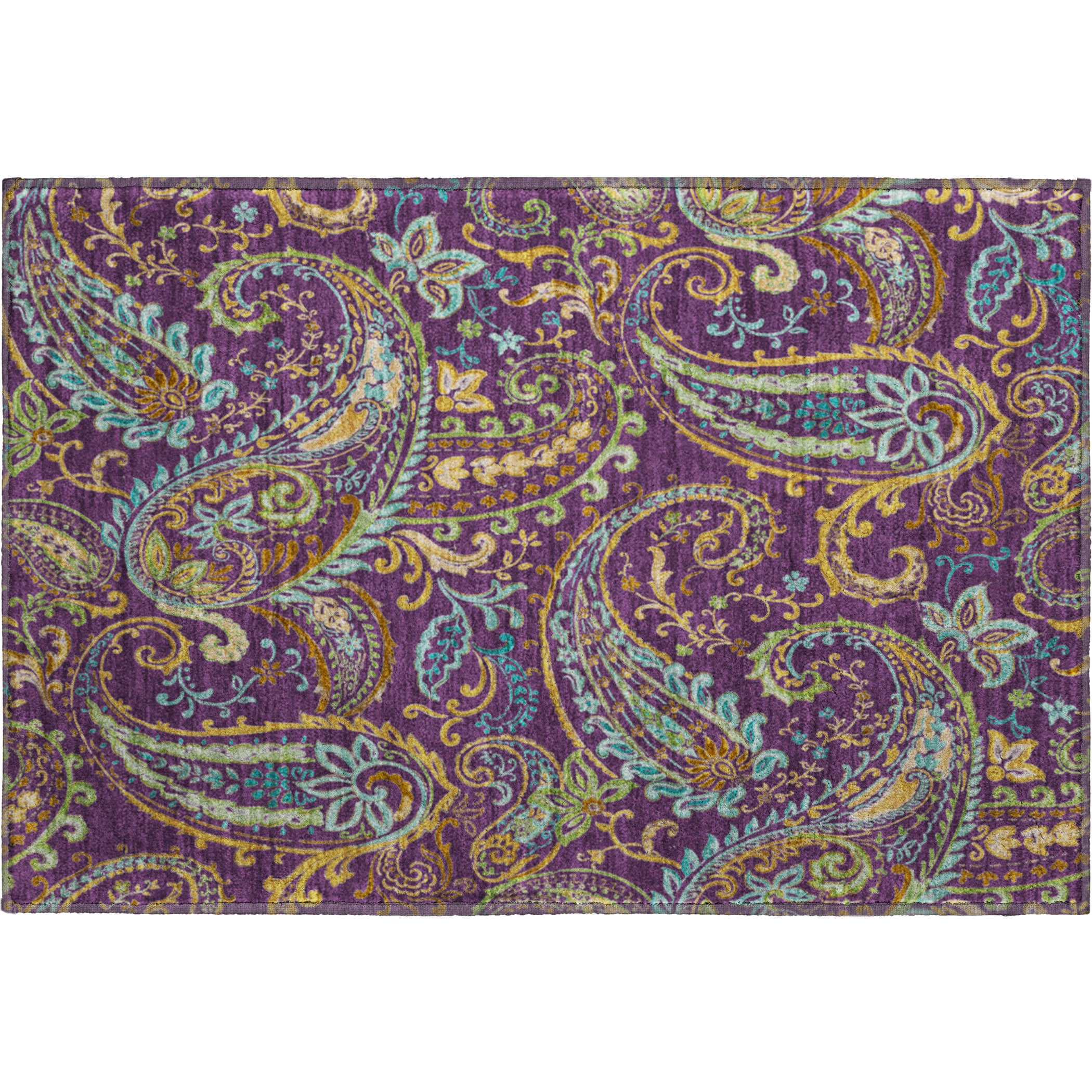 Queenstown Machine Washable Transitional Purple Rug 1'8" x 2'6" #shape_Rectangle
