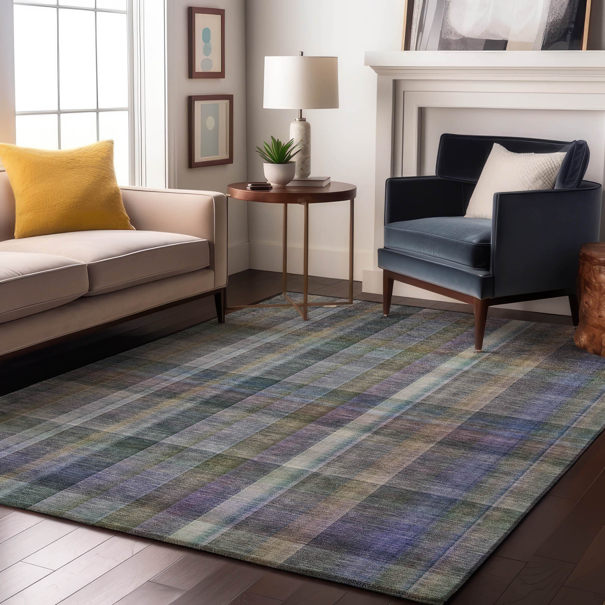 Mdina Machine Washable Transitional Green Rug 2'6" x 3'10" #shape_Rectangle