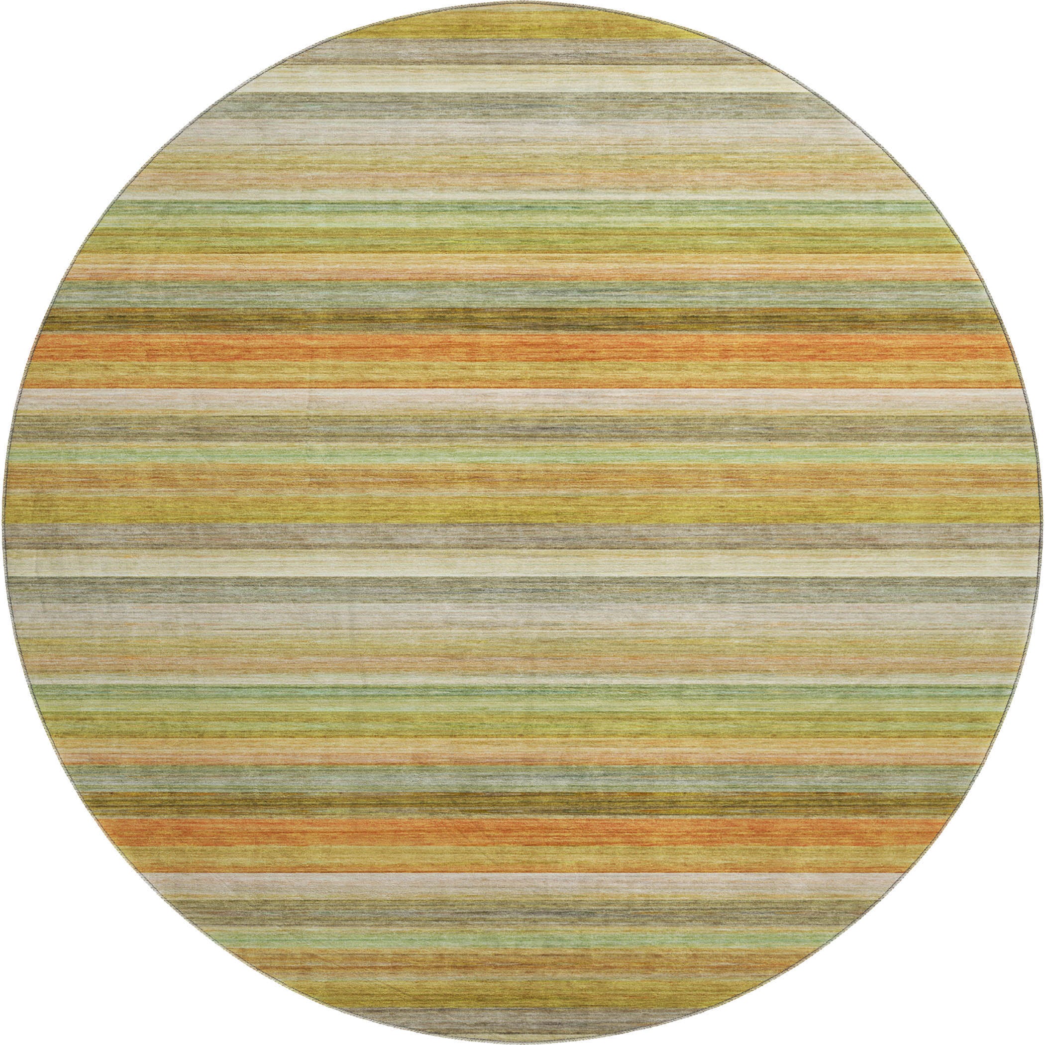 Chiang Mai Machine Washable Transitional Aloe Green Rug 8' x 8' #shape_Round