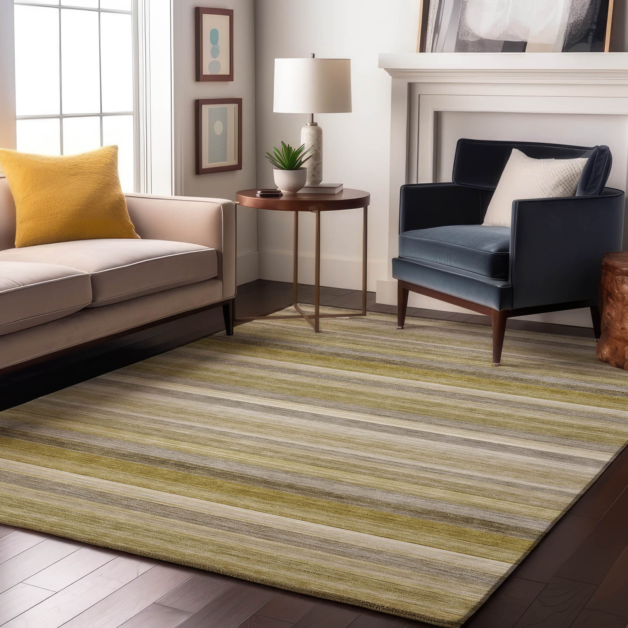 Chiang Mai Machine Washable Transitional Wheat Gold Rug 2'6" x 3'10" #shape_Rectangle