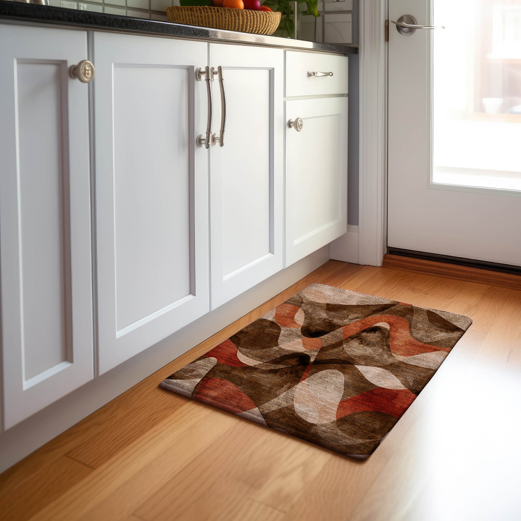 Cairo Machine Washable Contemporary Chocolate Brown Rug 1'8" x 2'6" #shape_Rectangle