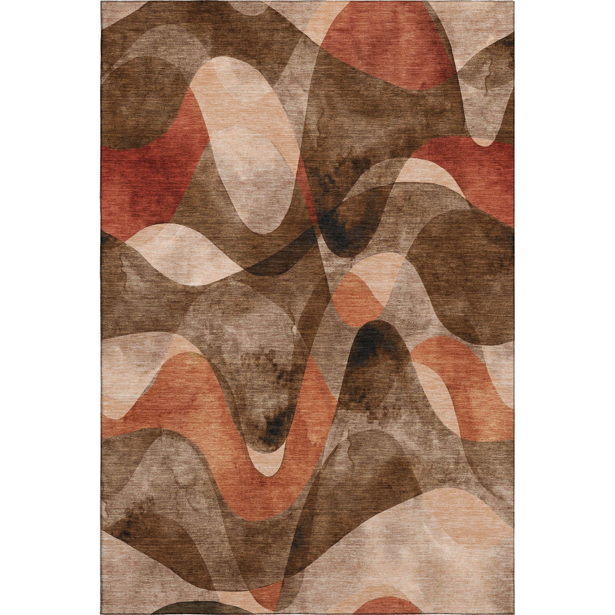 Cairo Machine Washable Contemporary Chocolate Brown Rug 2'6" x 3'10" #shape_Rectangle