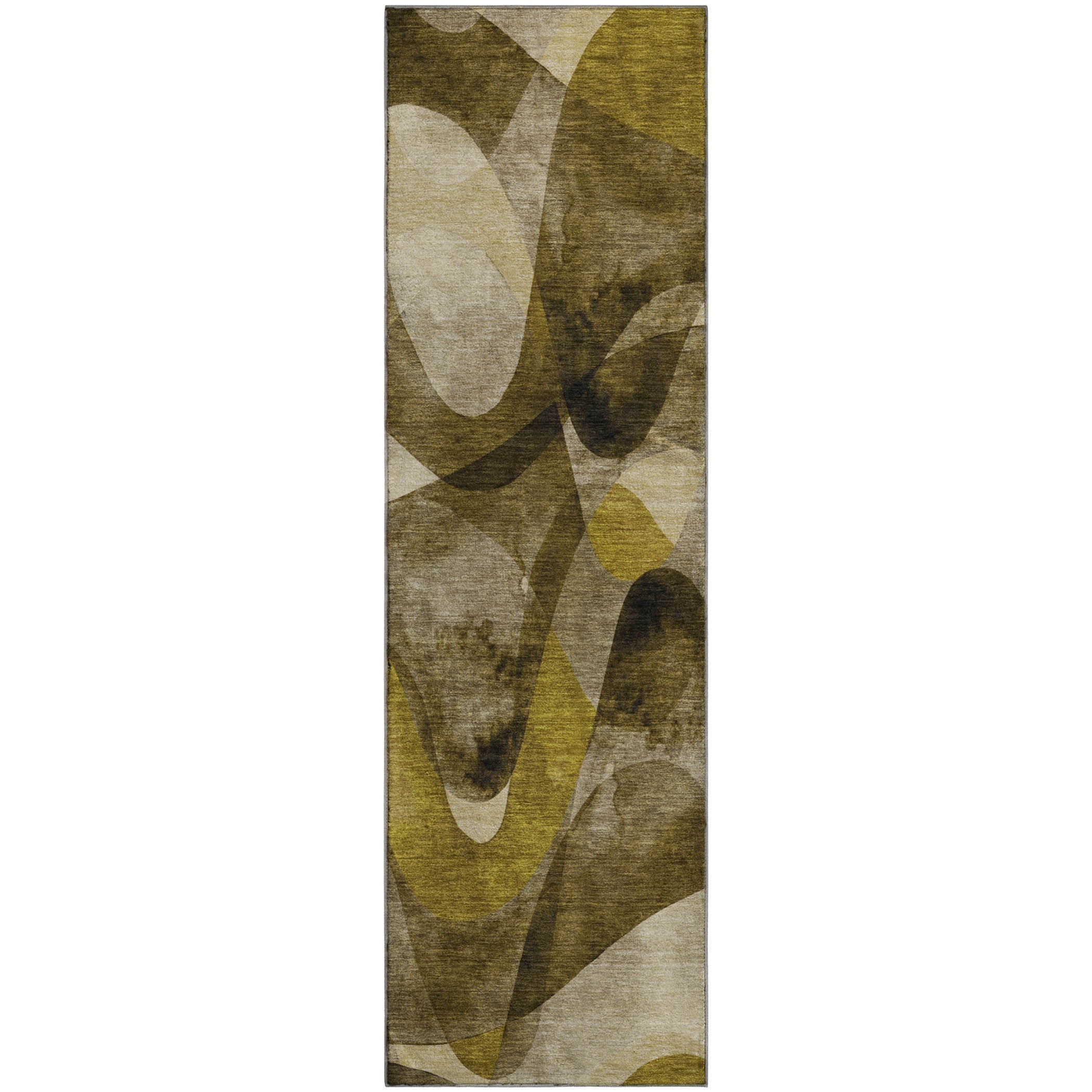 Cairo Machine Washable Contemporary Coffee Brown Rug 2'3" x 7'6" #shape_Runner