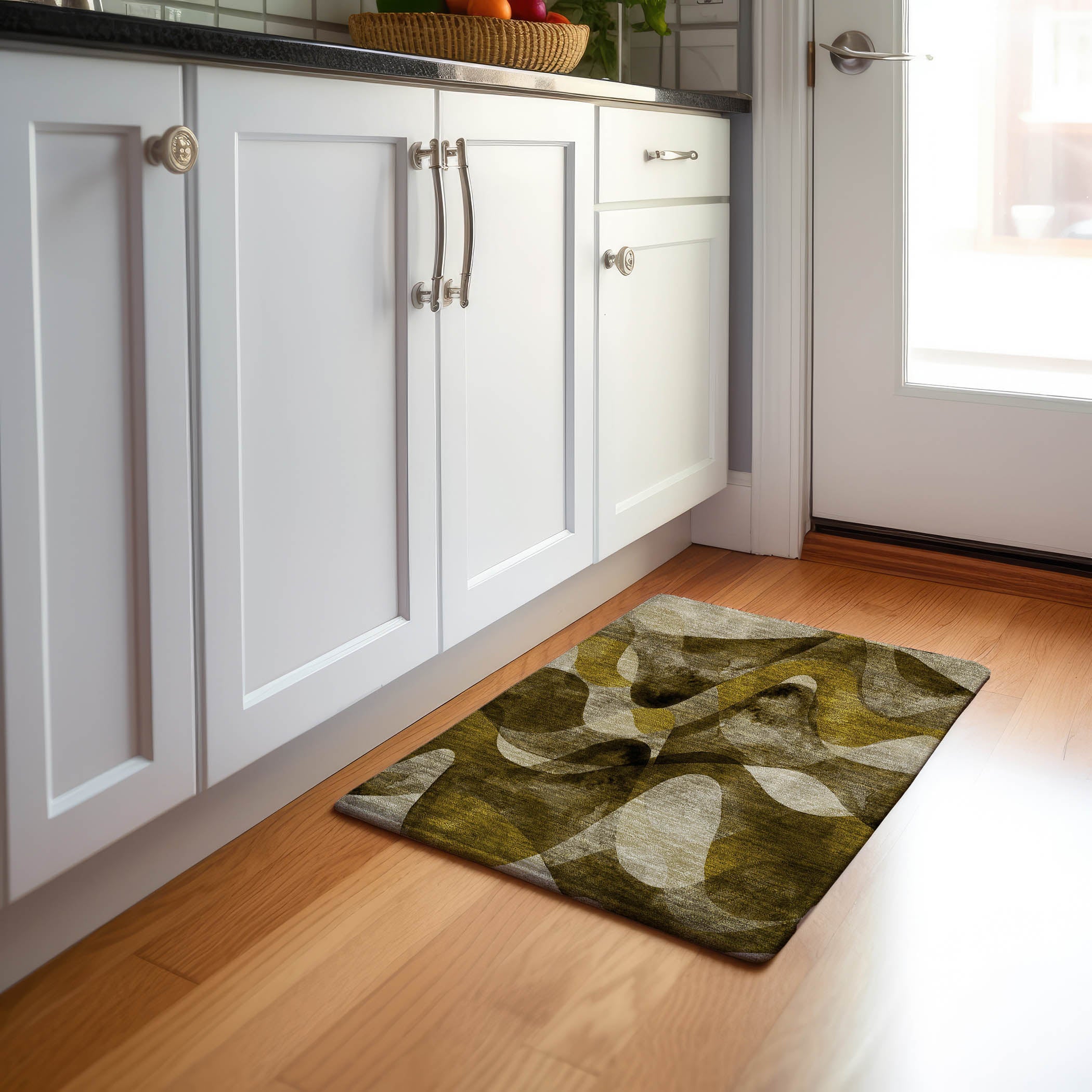 Cairo Machine Washable Contemporary Coffee Brown Rug 1'8" x 2'6" #shape_Rectangle