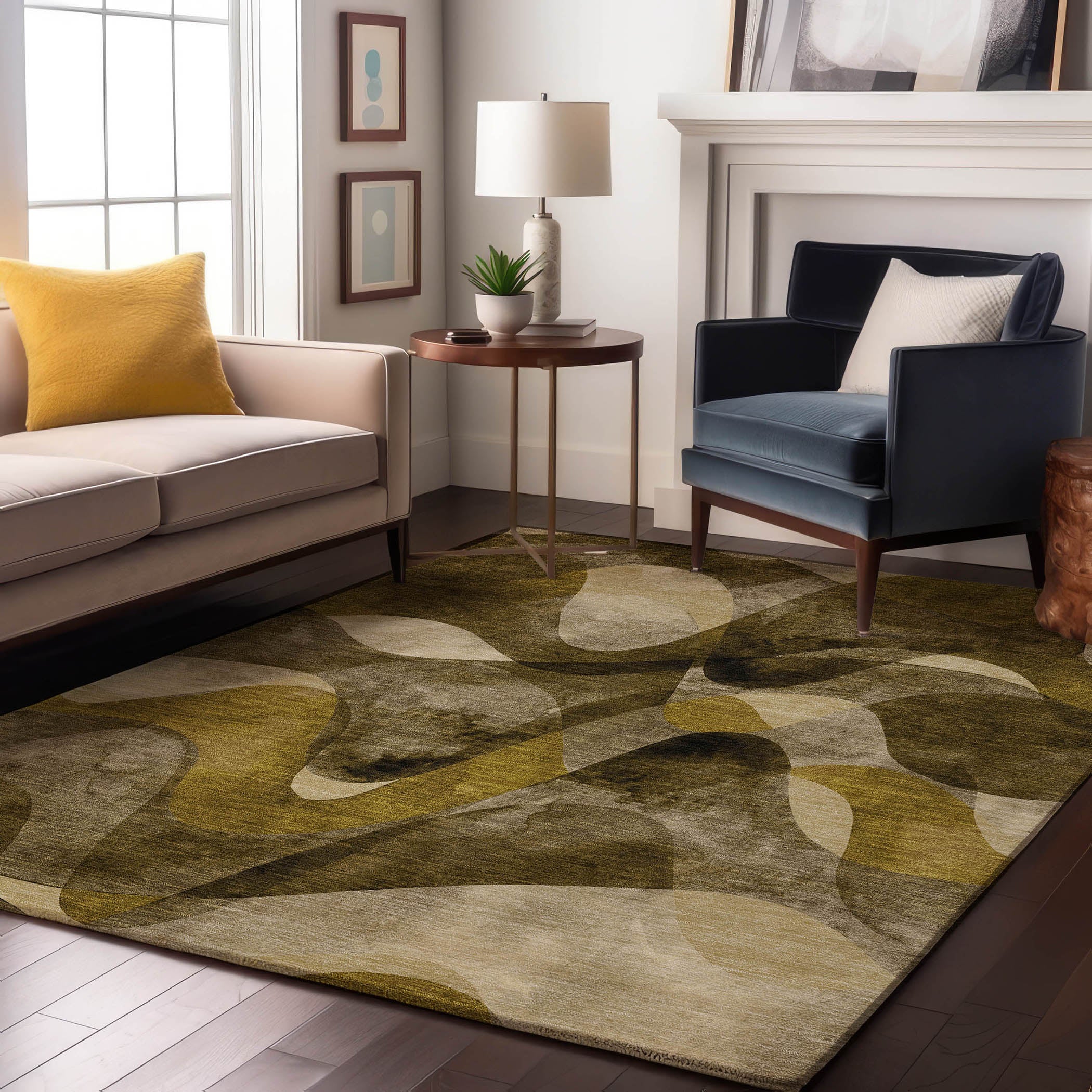 Cairo Machine Washable Contemporary Coffee Brown Rug 2'6" x 3'10" #shape_Rectangle