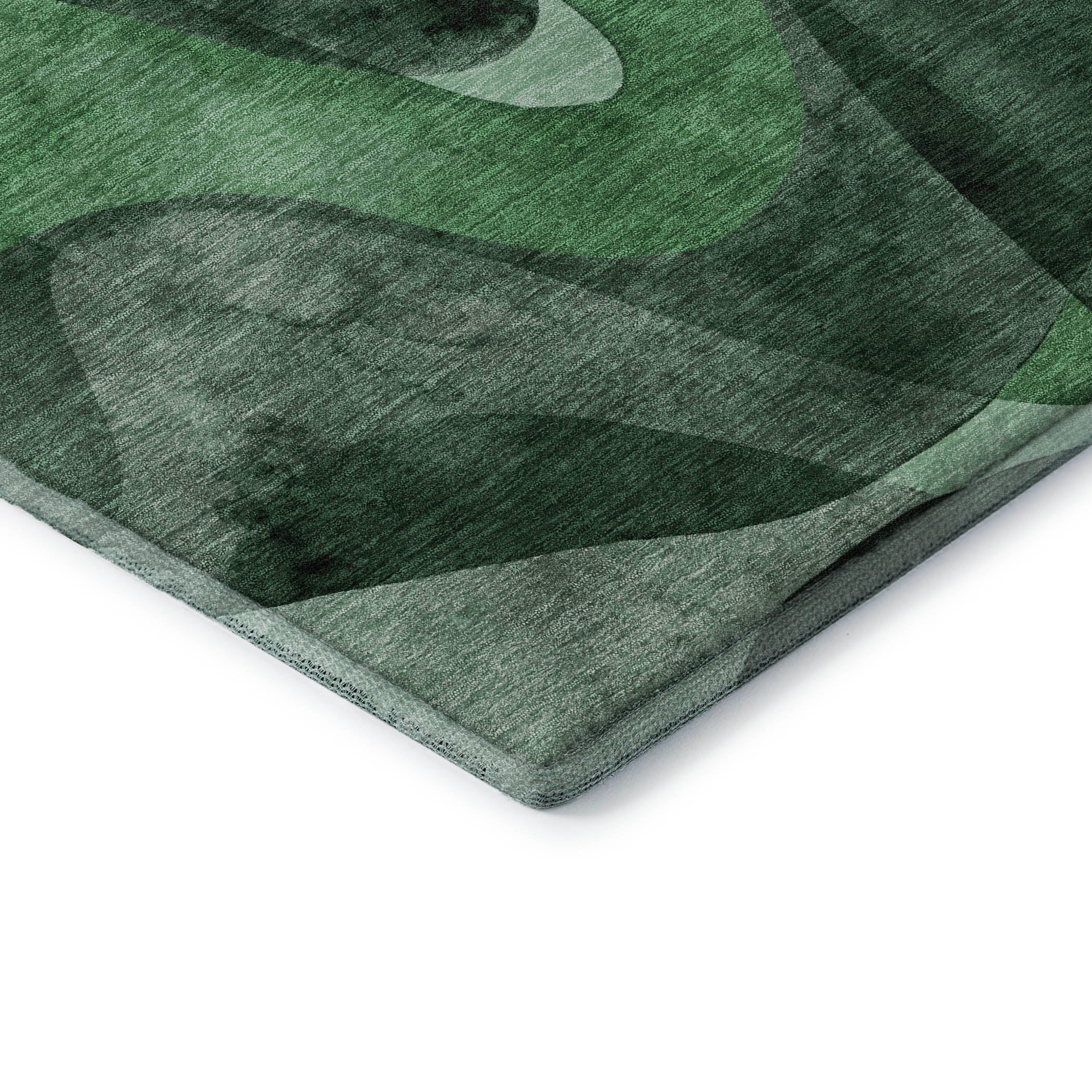 Cairo Machine Washable Contemporary Fern Green Rug 1'8" x 2'6" #shape_Rectangle