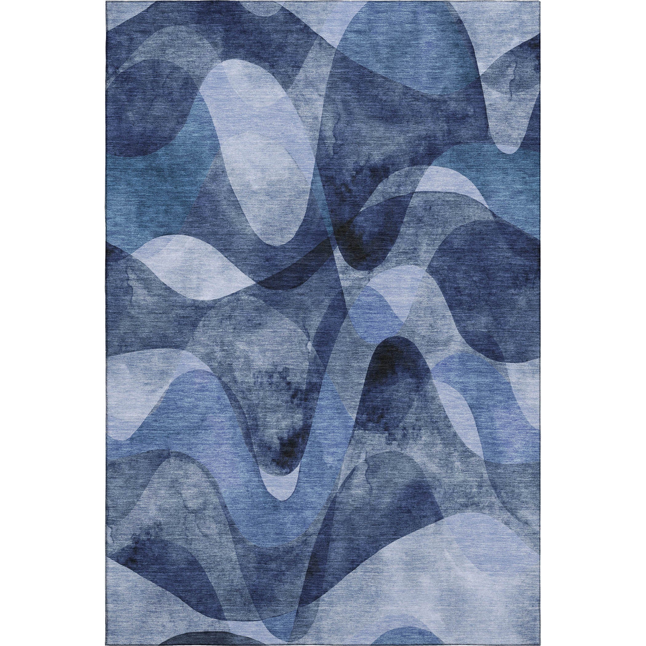 Cairo Machine Washable Contemporary Navy Blue Rug 2'6" x 3'10" #shape_Rectangle