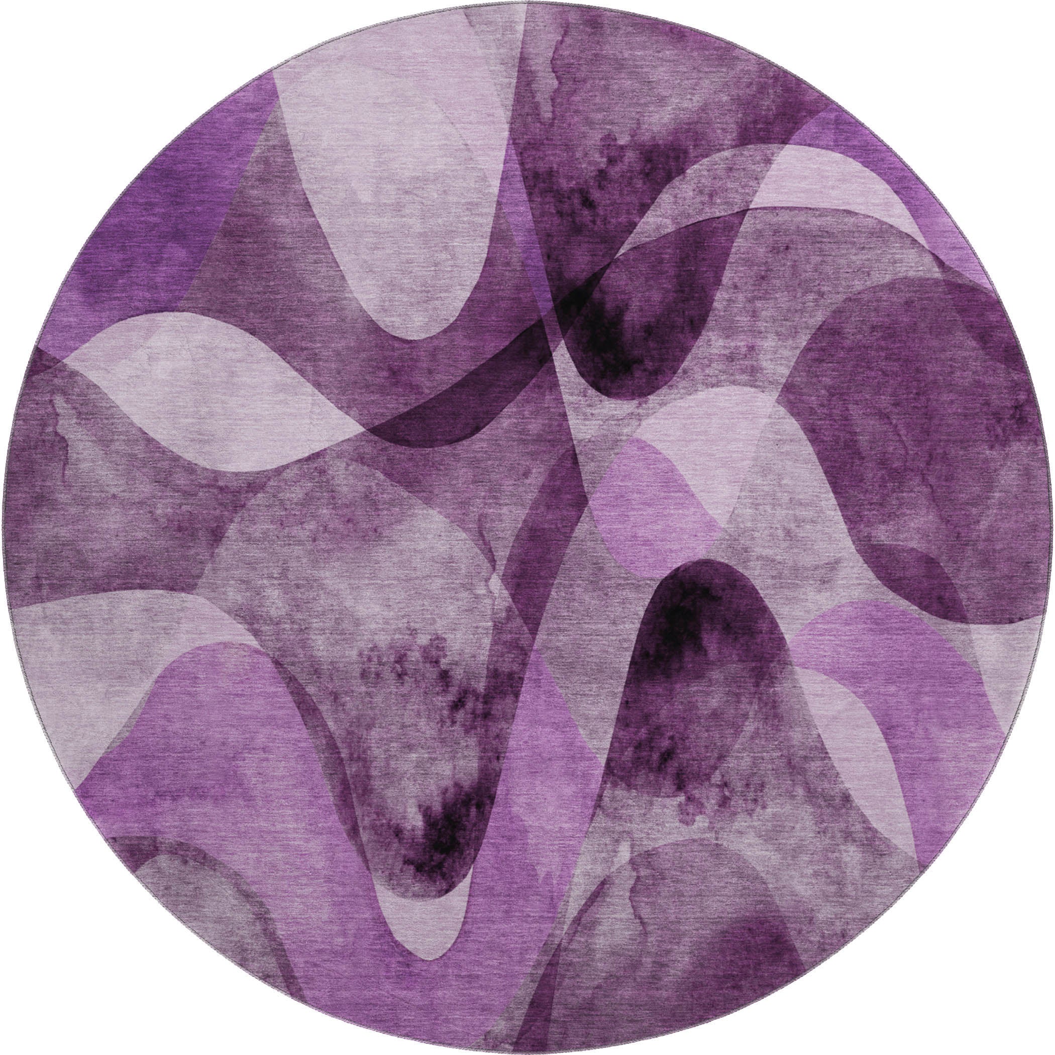 Cairo Machine Washable Contemporary Purple Rug 8' x 8' #shape_Round