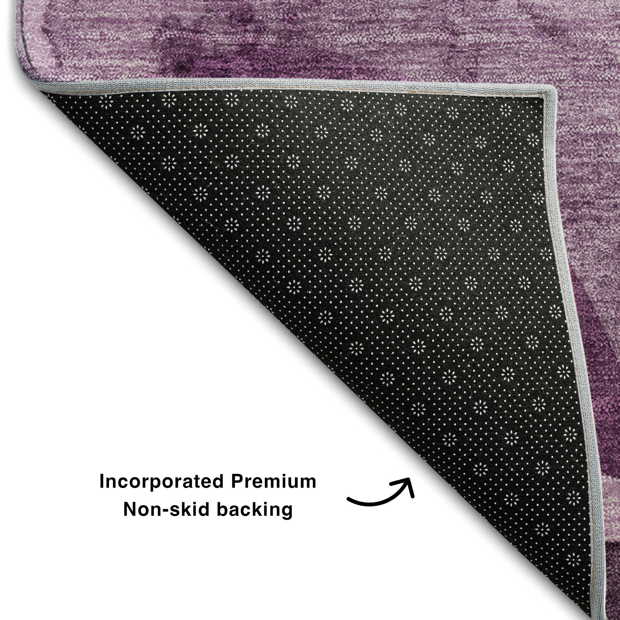 Cairo Machine Washable Contemporary Purple Rug 1'8" x 2'6" #shape_Rectangle