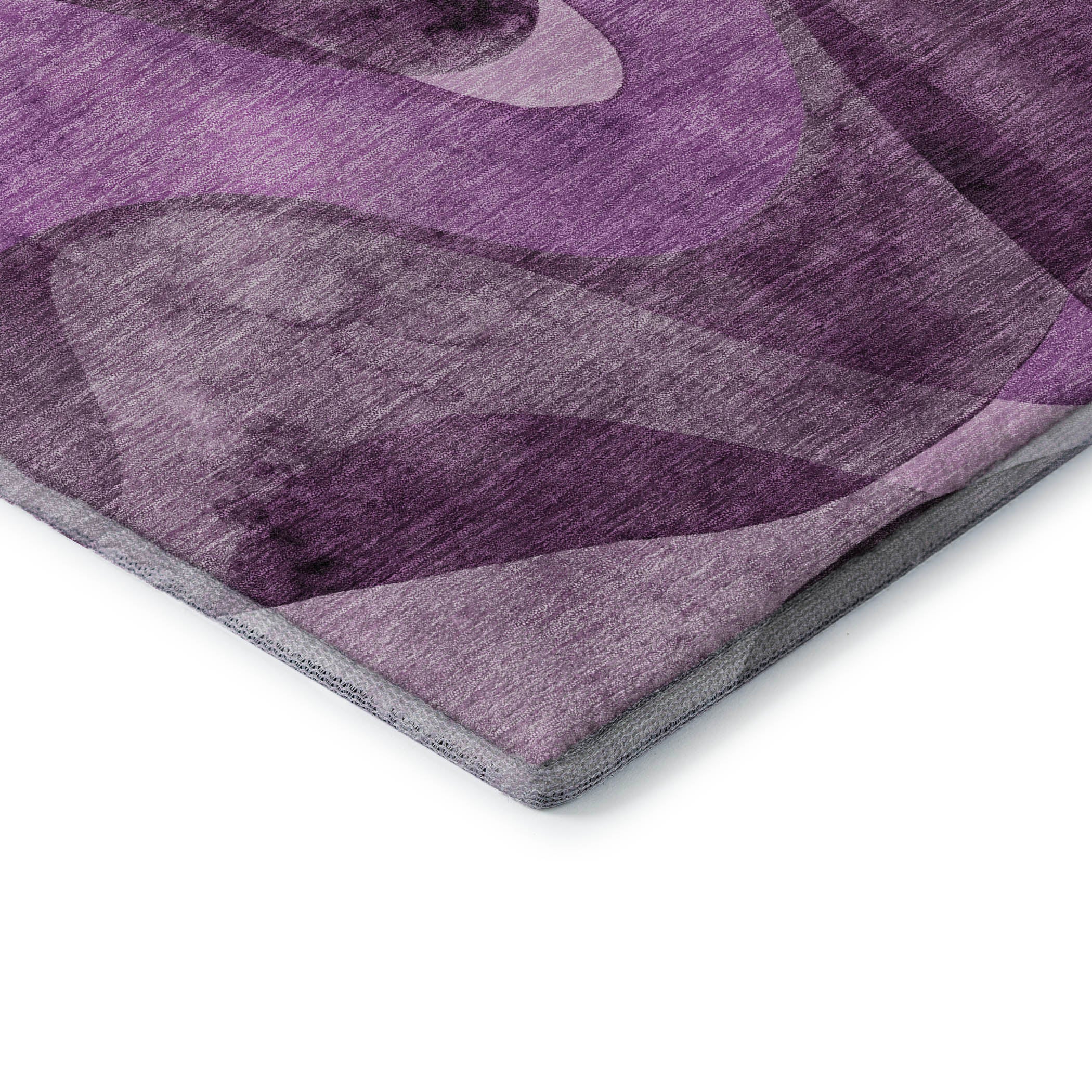 Cairo Machine Washable Contemporary Purple Rug 1'8" x 2'6" #shape_Rectangle