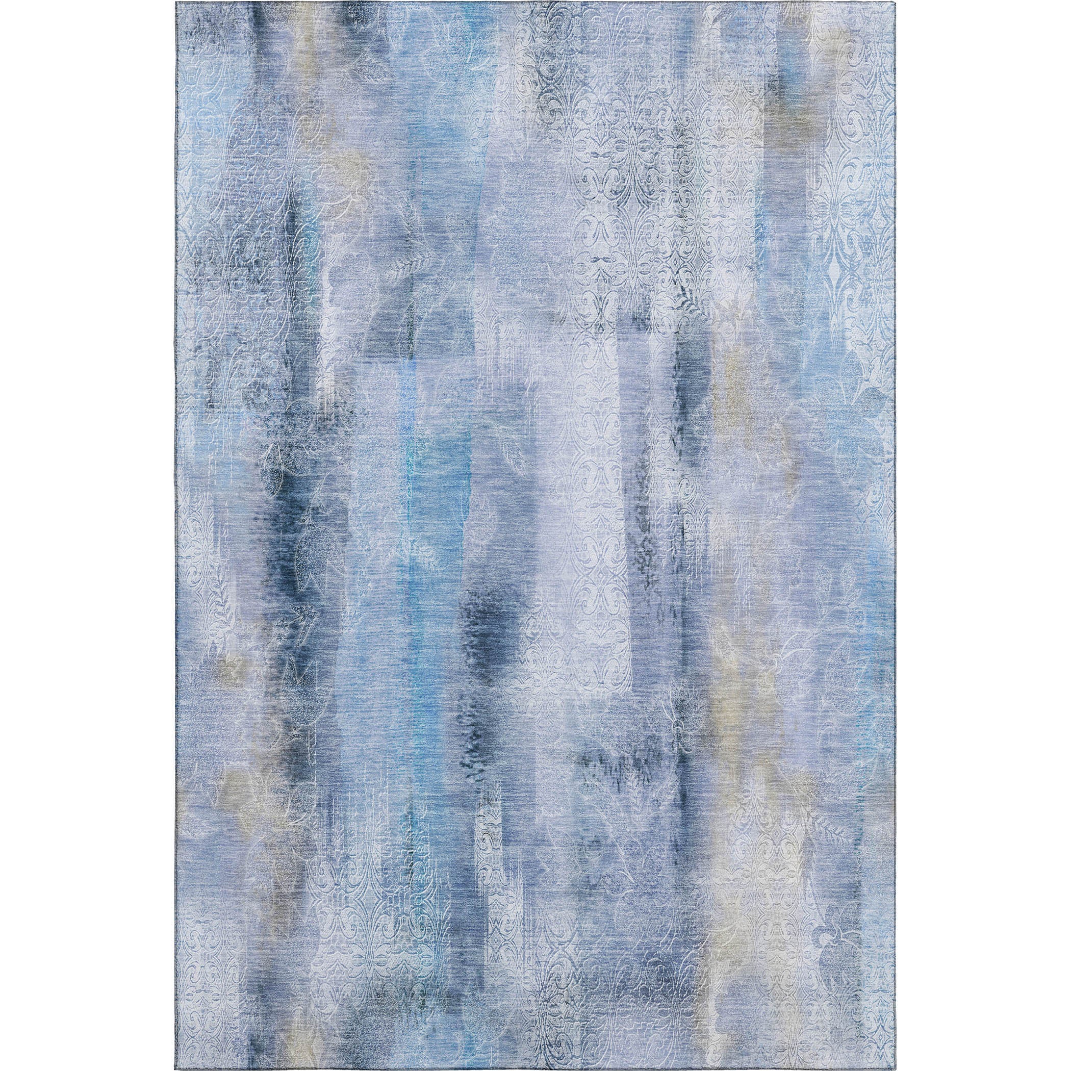 Bogota Machine Washable Transitional Blue Rug 2'6" x 3'10" #shape_Rectangle