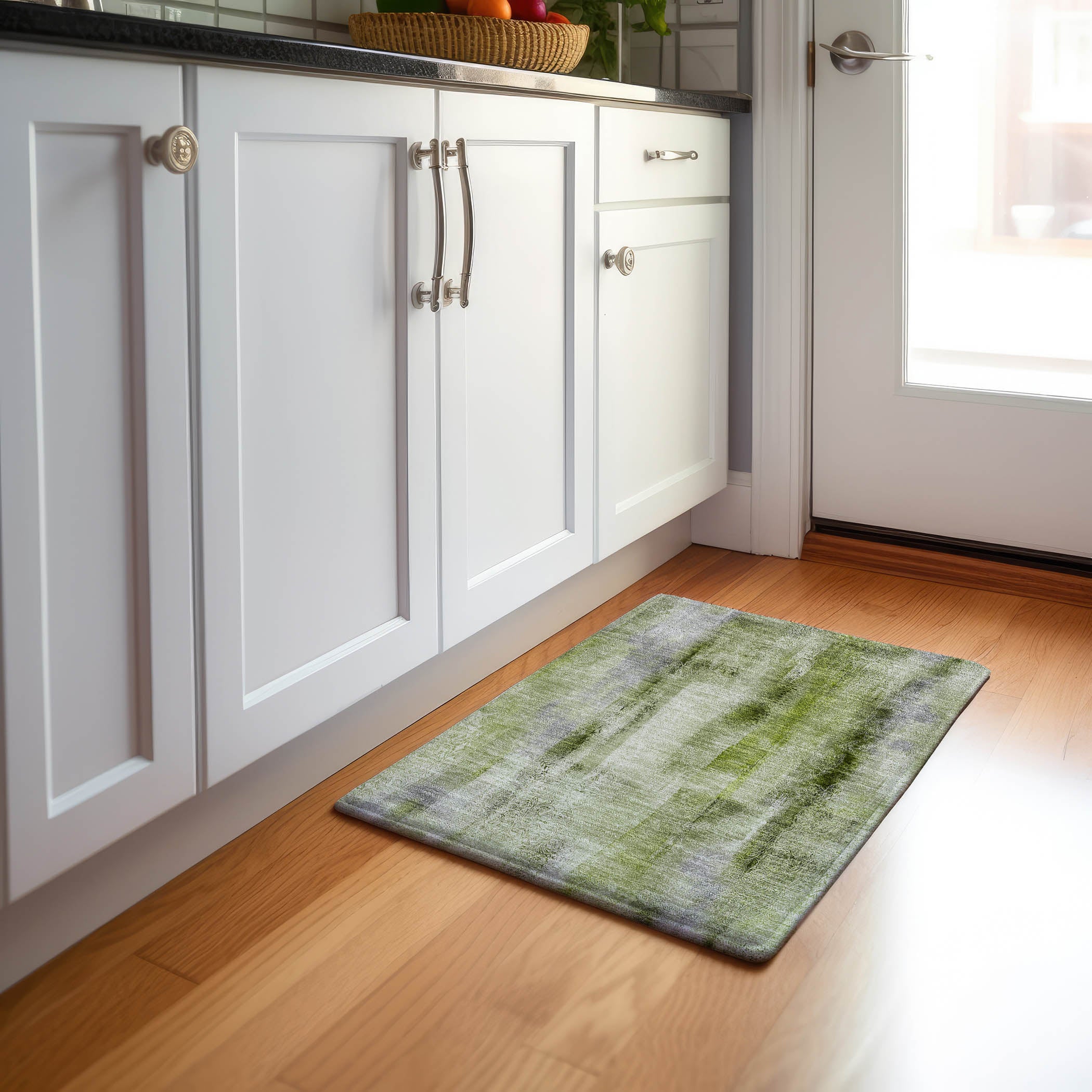 Bogota Machine Washable Transitional Sage Green Rug 1'8" x 2'6" #shape_Rectangle