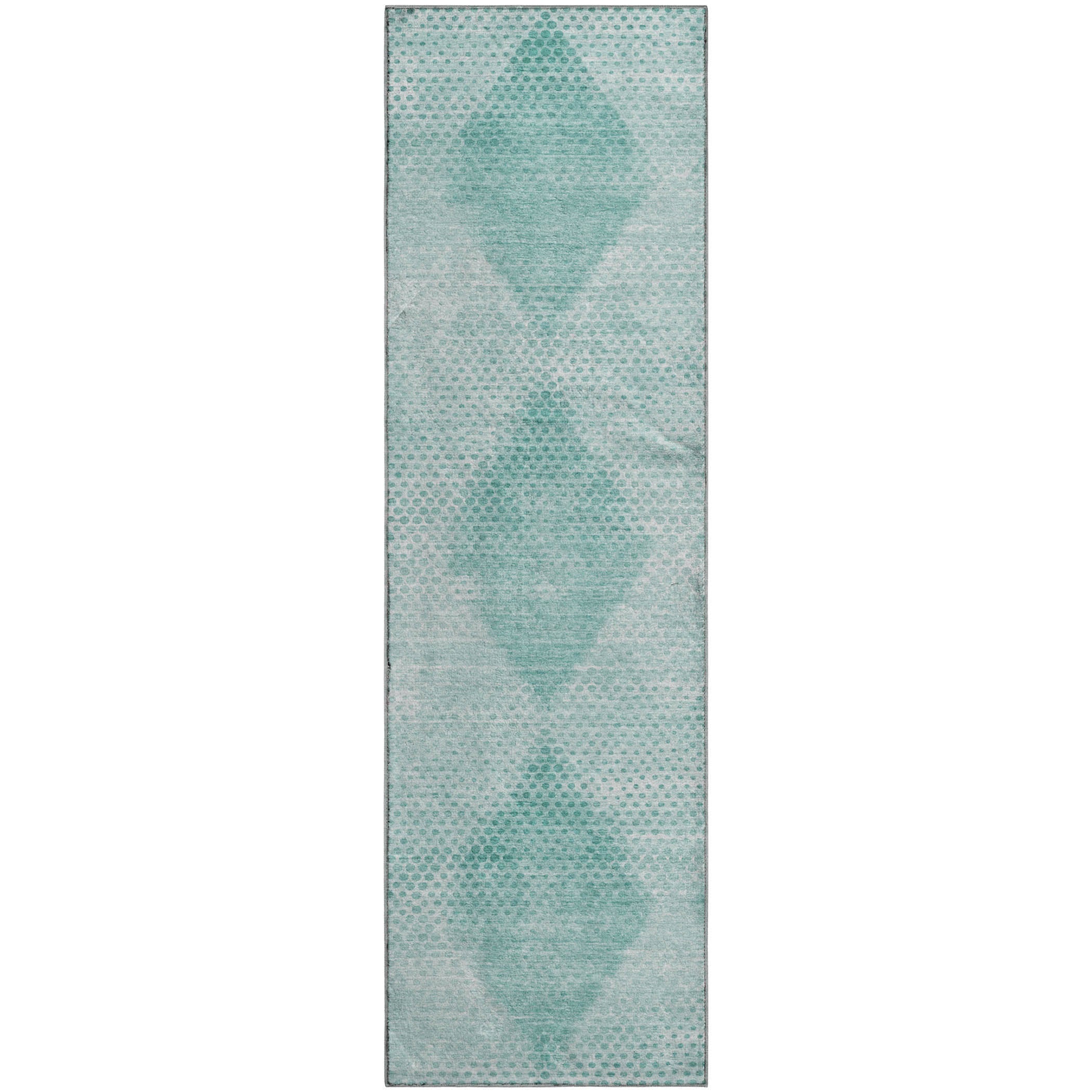 Kyoto Machine Washable Transitional Teal Rug 2'3" x 7'6" #shape_Runner