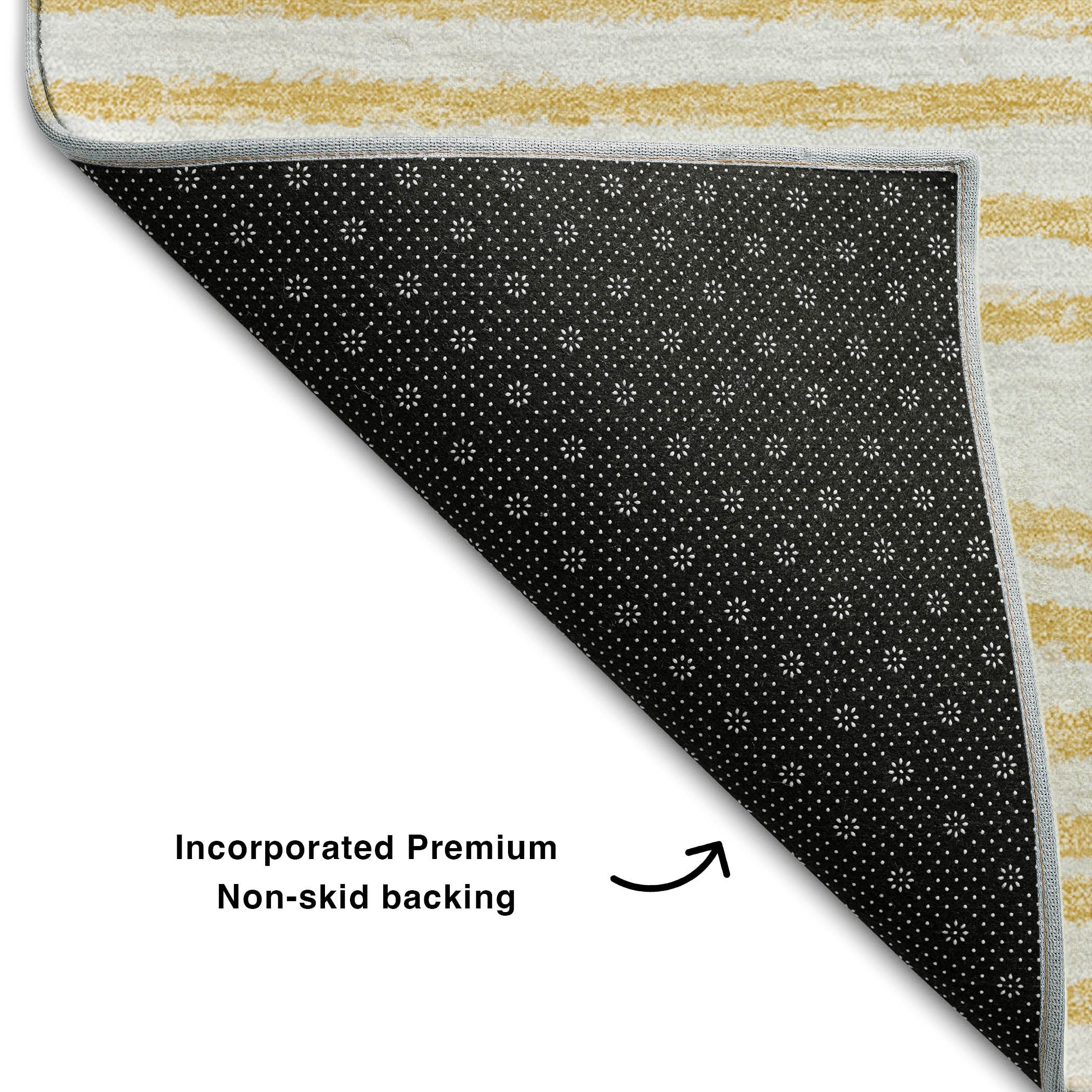 Mdina Machine Washable Contemporary Gold Rug 1'8" x 2'6" #shape_Rectangle