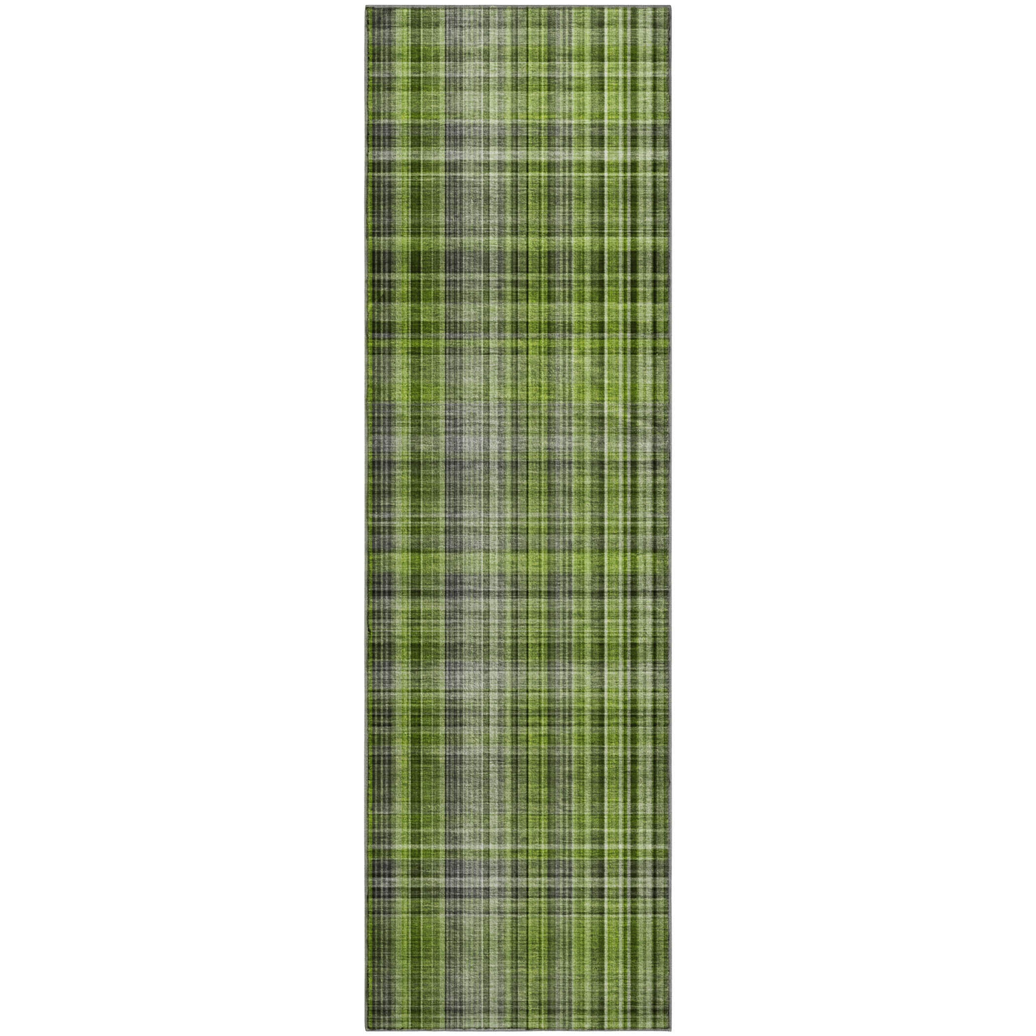 Tallinn Machine Washable Transitional Green Rug 2'3" x 7'6" #shape_Runner