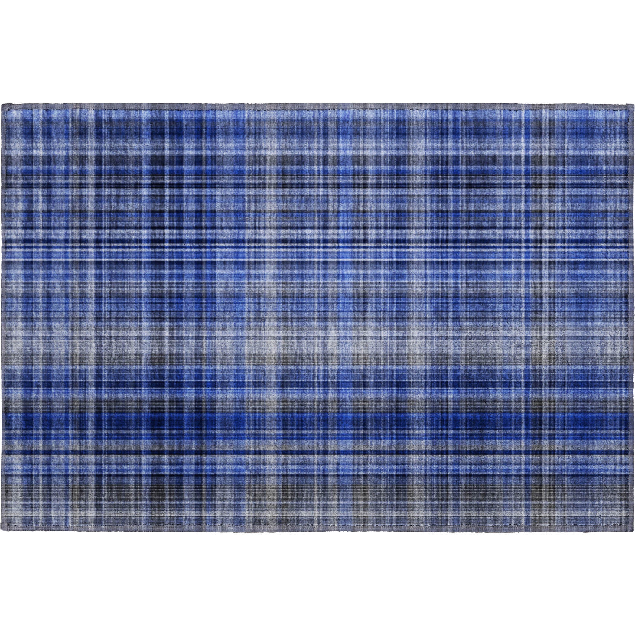 Tallinn Machine Washable Transitional Navy Blue Rug 1'8" x 2'6" #shape_Rectangle