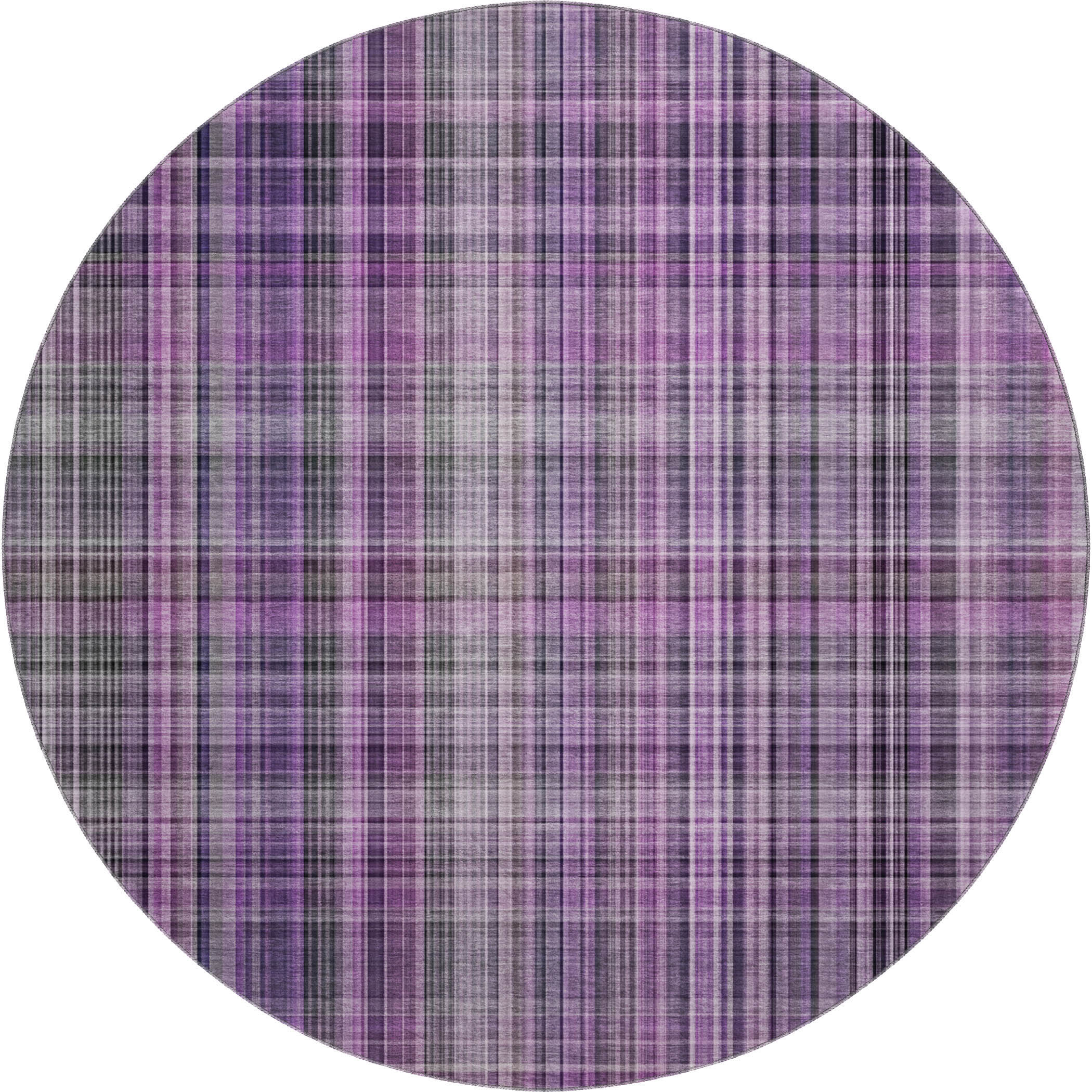 Tallinn Machine Washable Transitional Purple Rug 8' x 8' #shape_Round