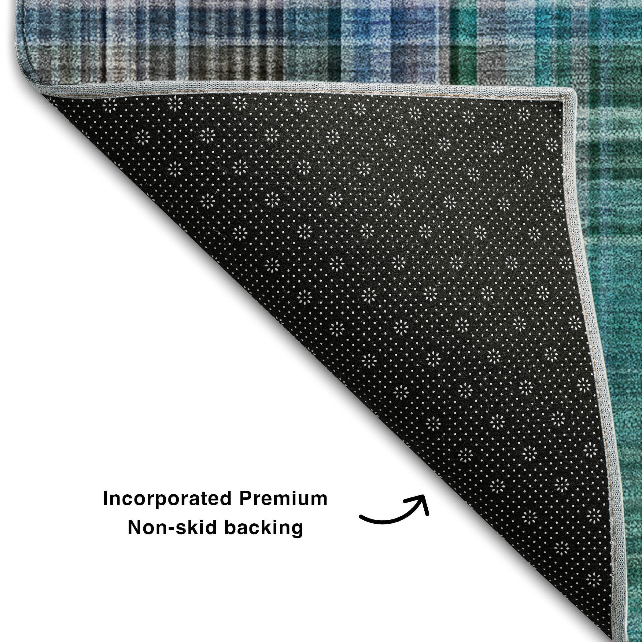 Tallinn Machine Washable Transitional Teal Rug 1'8" x 2'6" #shape_Rectangle