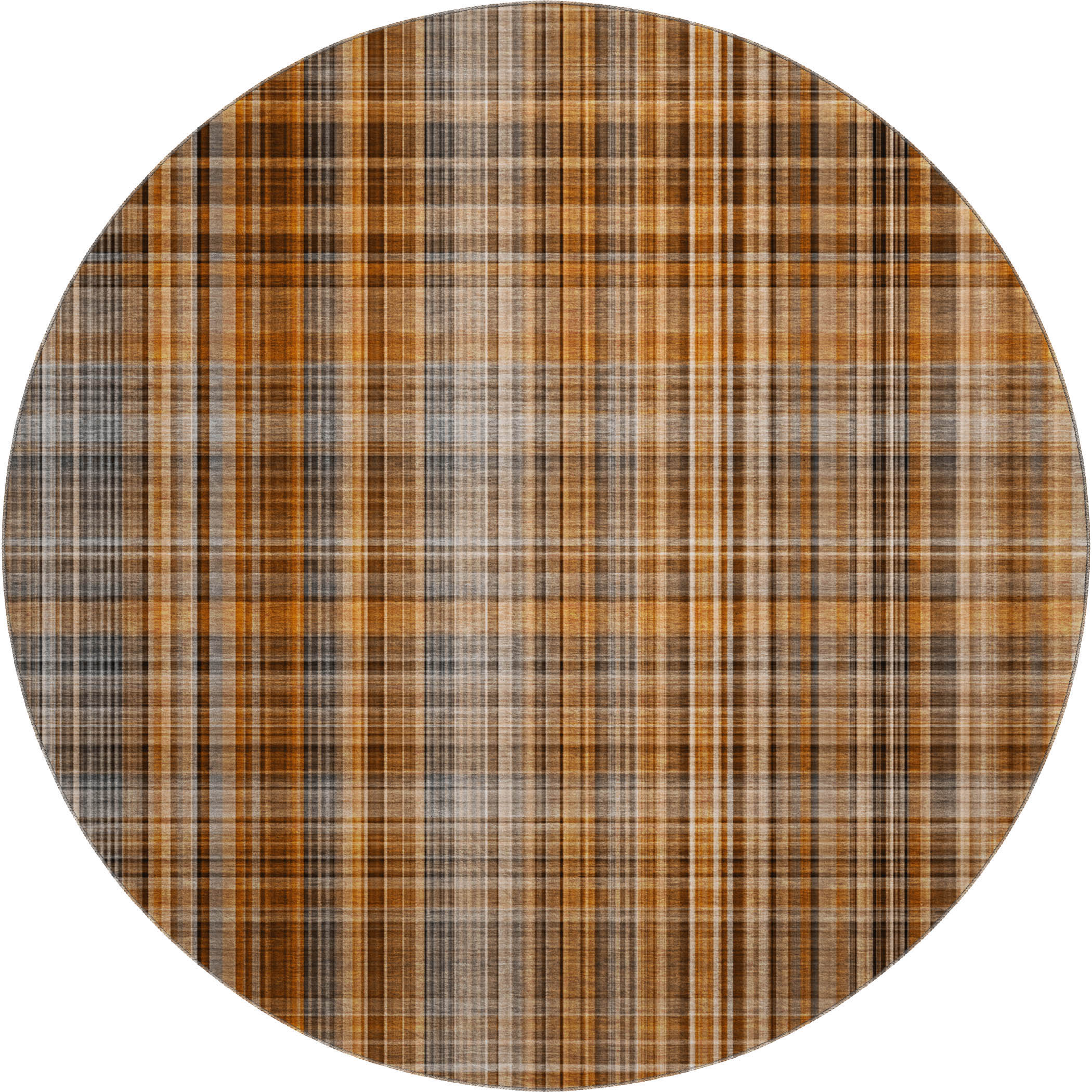 Tallinn Machine Washable Transitional Terracotta Orange Rug 8' x 8' #shape_Round