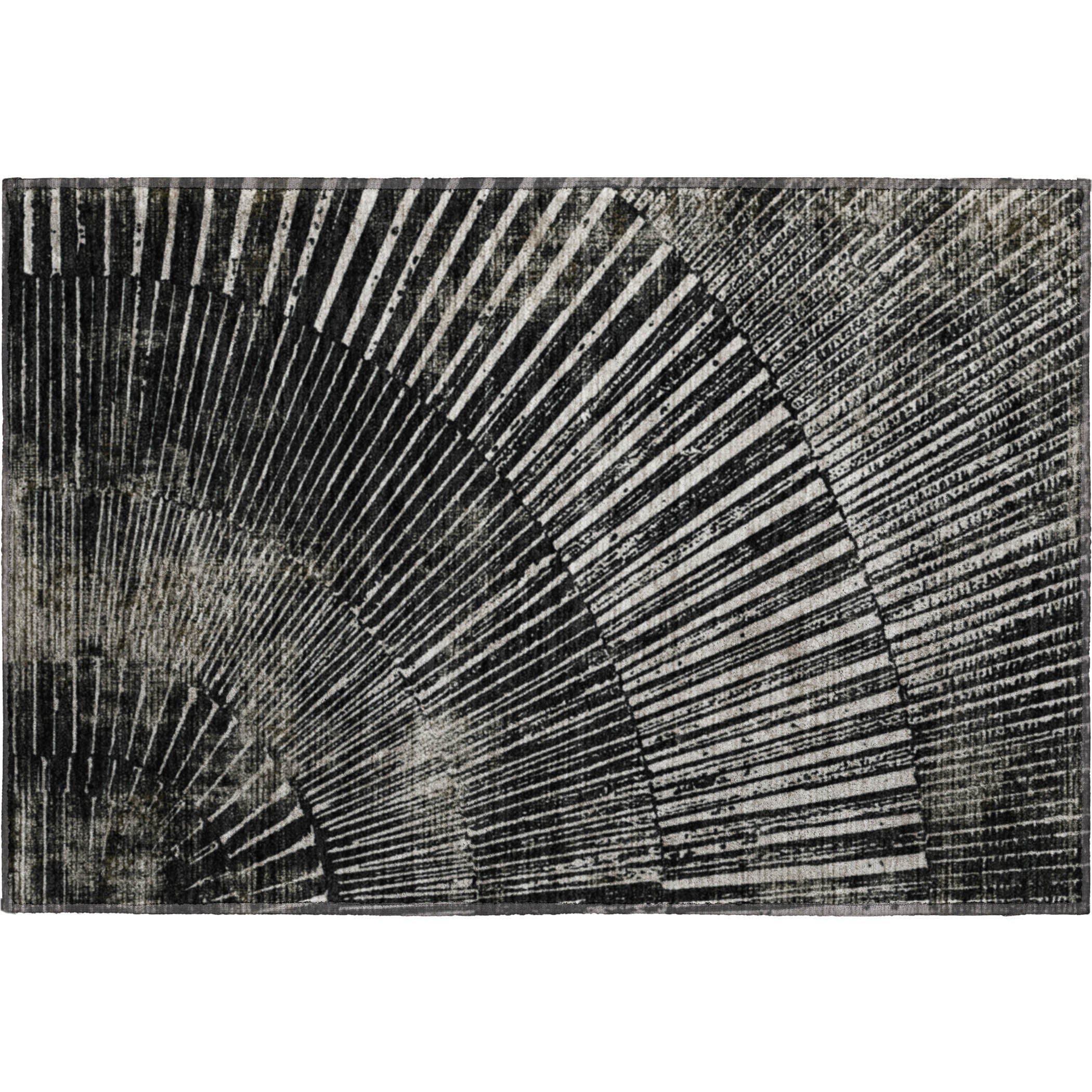 Split Machine Washable Transitional Black Rug 1'8" x 2'6" #shape_Rectangle