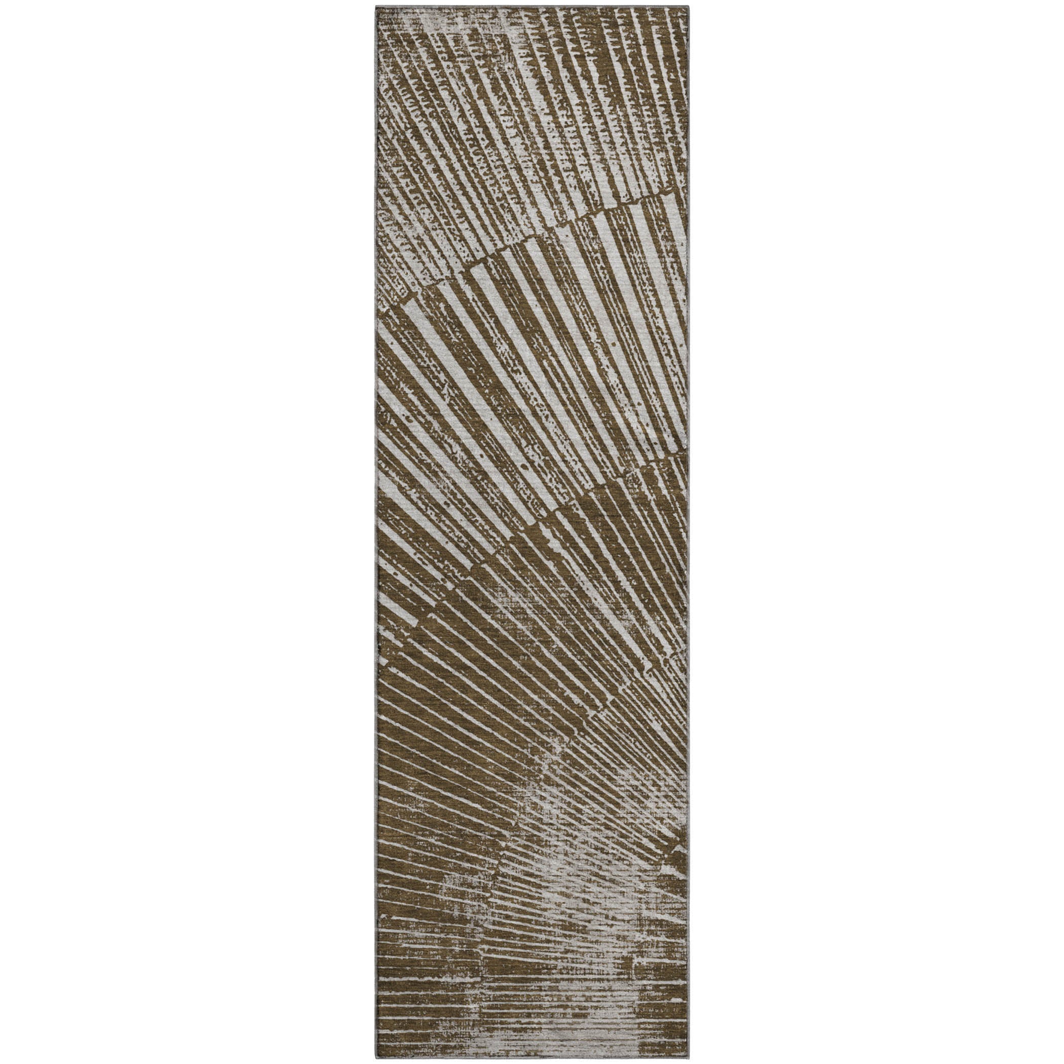 Split Machine Washable Transitional Chocolate Brown Rug 2'3" x 7'6" #shape_Runner