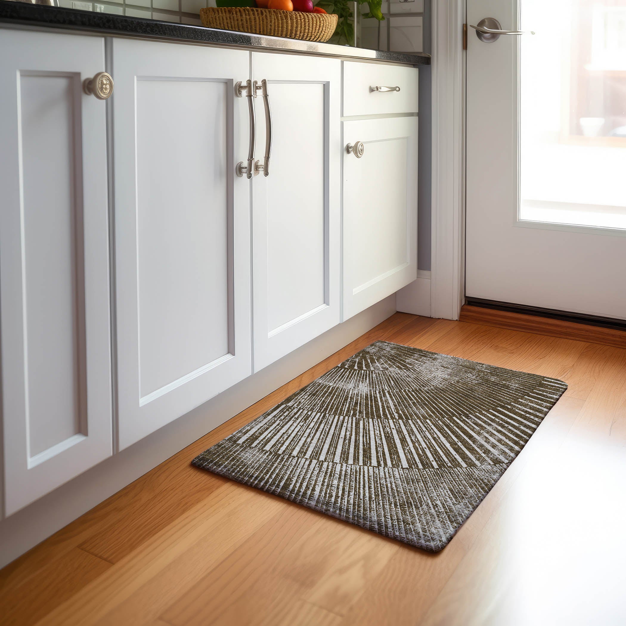 Split Machine Washable Transitional Chocolate Brown Rug 1'8" x 2'6" #shape_Rectangle