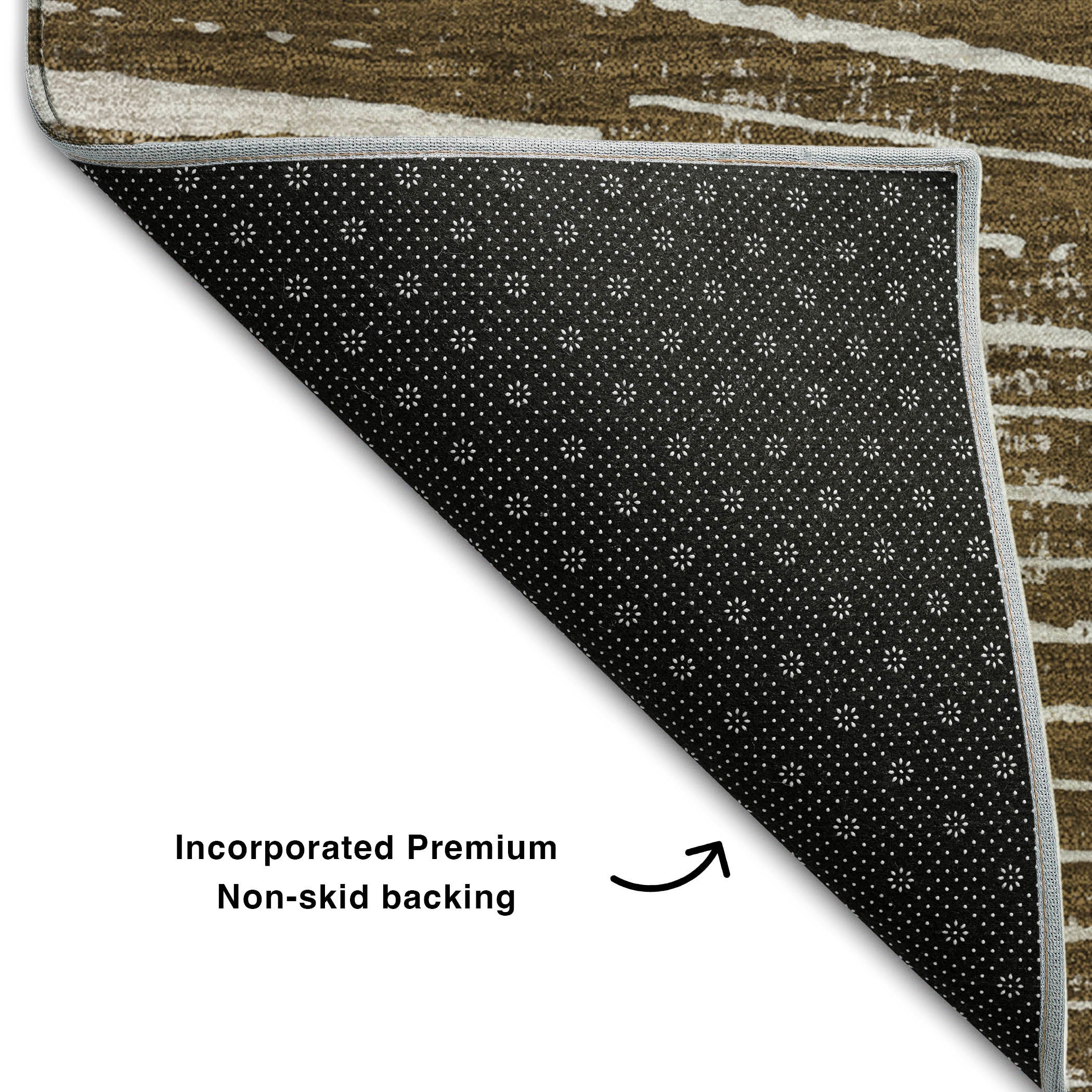 Split Machine Washable Transitional Chocolate Brown Rug 1'8" x 2'6" #shape_Rectangle