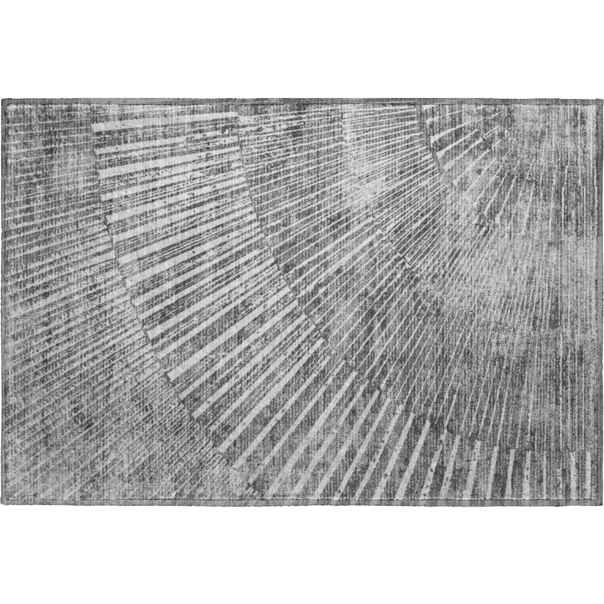Split Machine Washable Transitional Gray Rug 1'8" x 2'6" #shape_Rectangle
