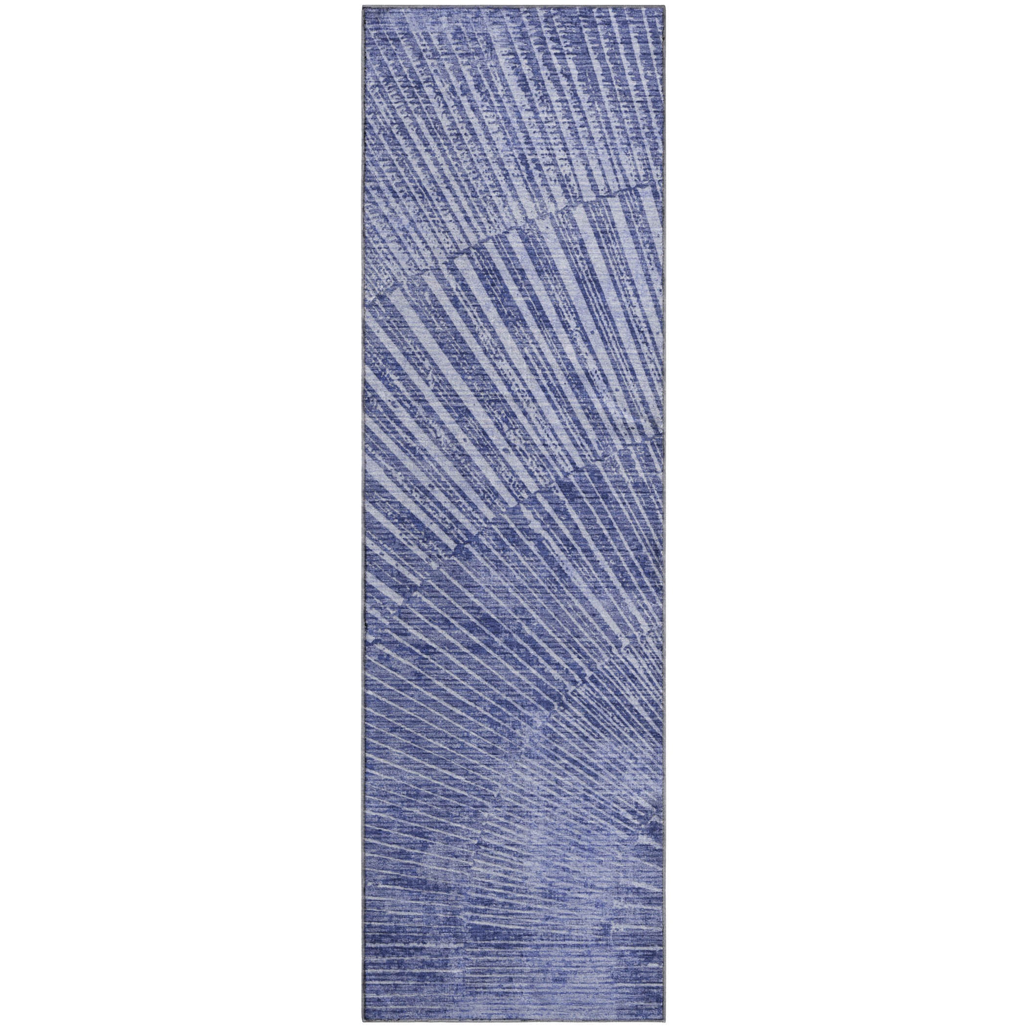 Split Machine Washable Transitional Navy Blue Rug 2'3" x 7'6" #shape_Runner