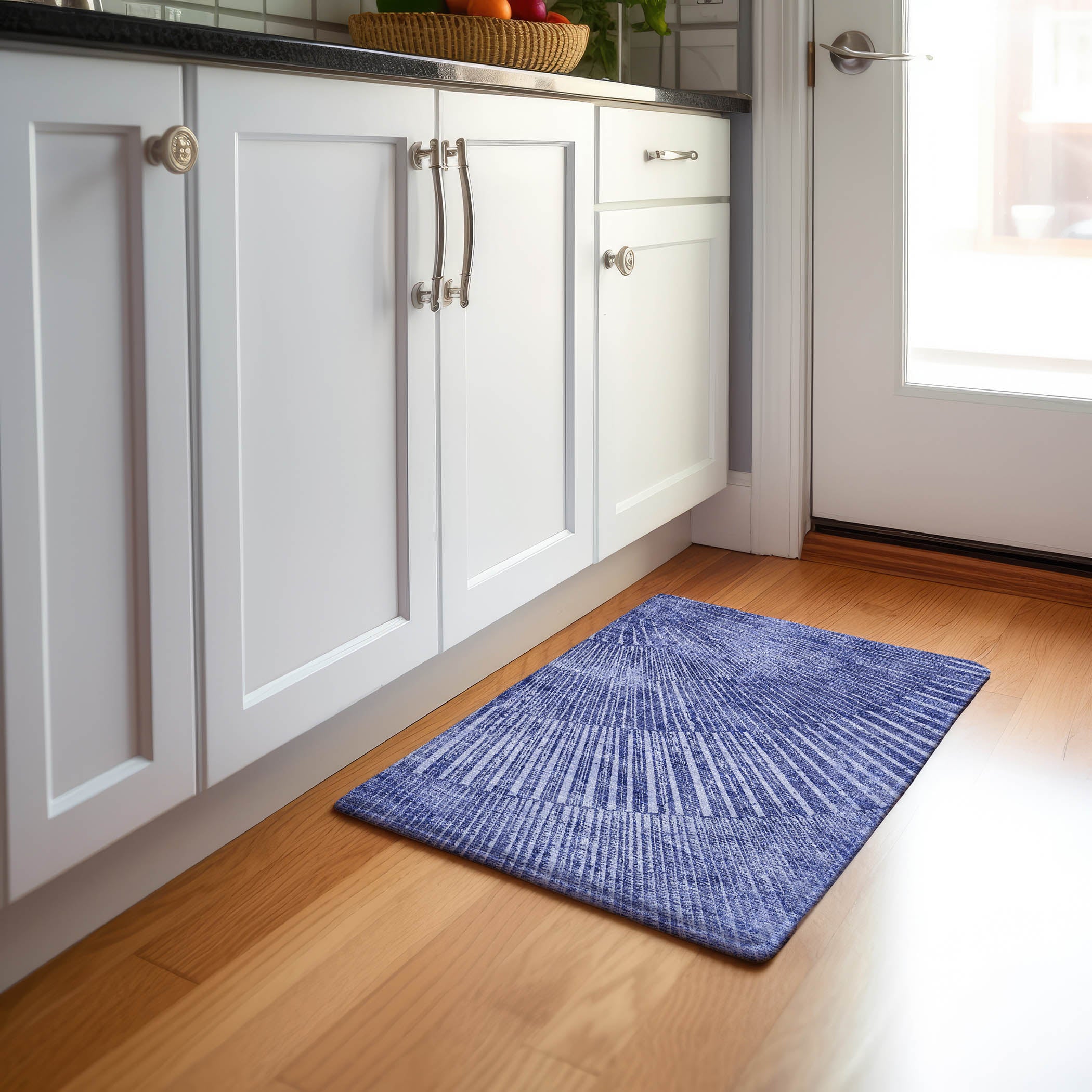 Split Machine Washable Transitional Navy Blue Rug 1'8" x 2'6" #shape_Rectangle