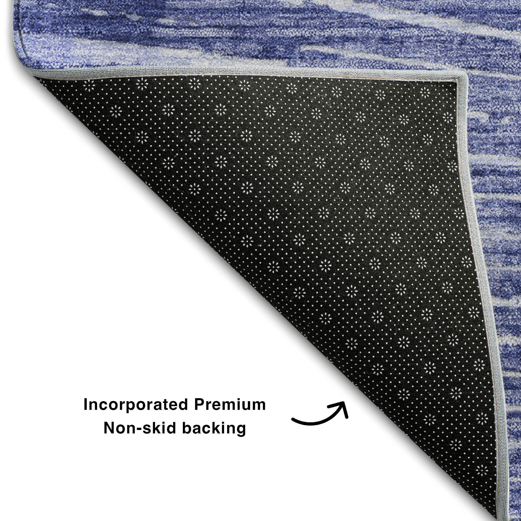 Split Machine Washable Transitional Navy Blue Rug 1'8" x 2'6" #shape_Rectangle