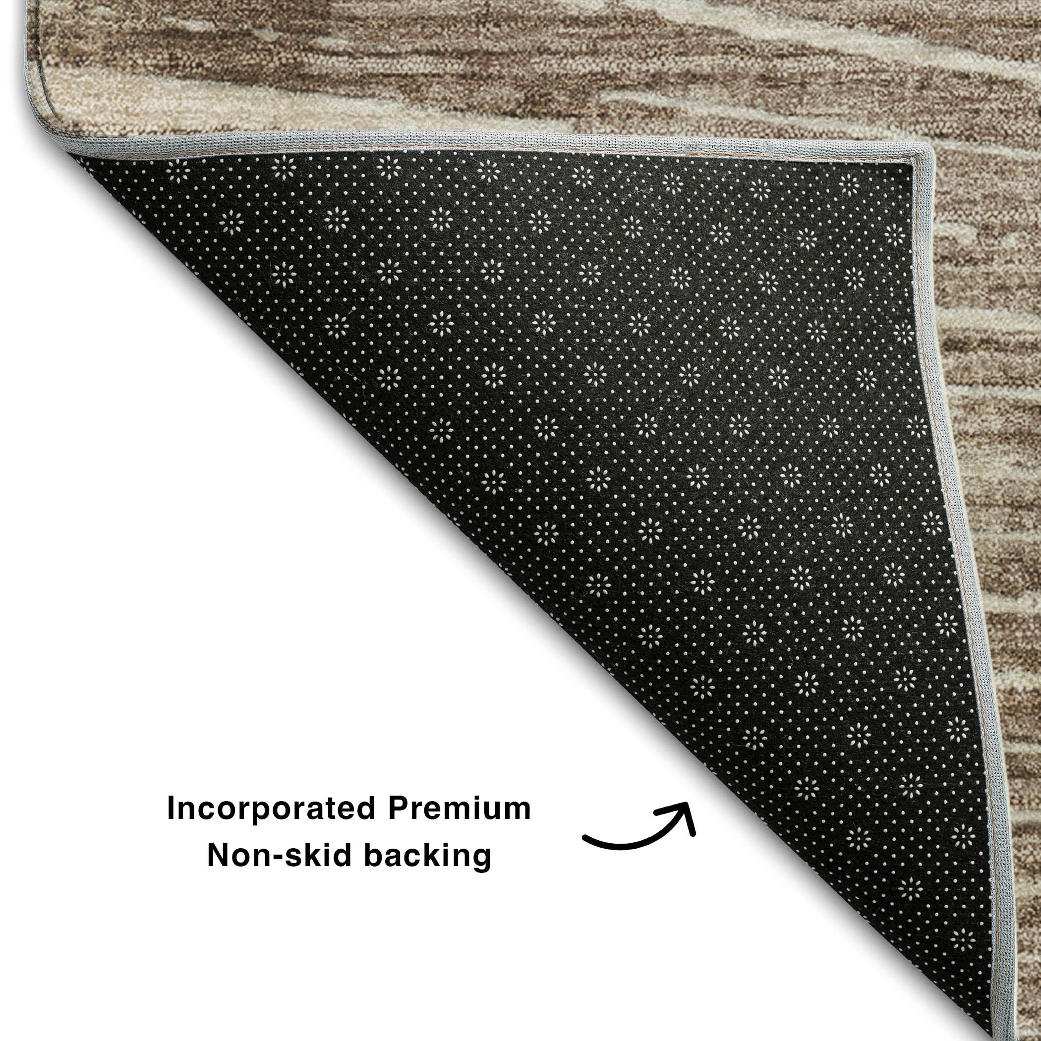 Split Machine Washable Transitional Taupe Brown Rug 1'8" x 2'6" #shape_Rectangle