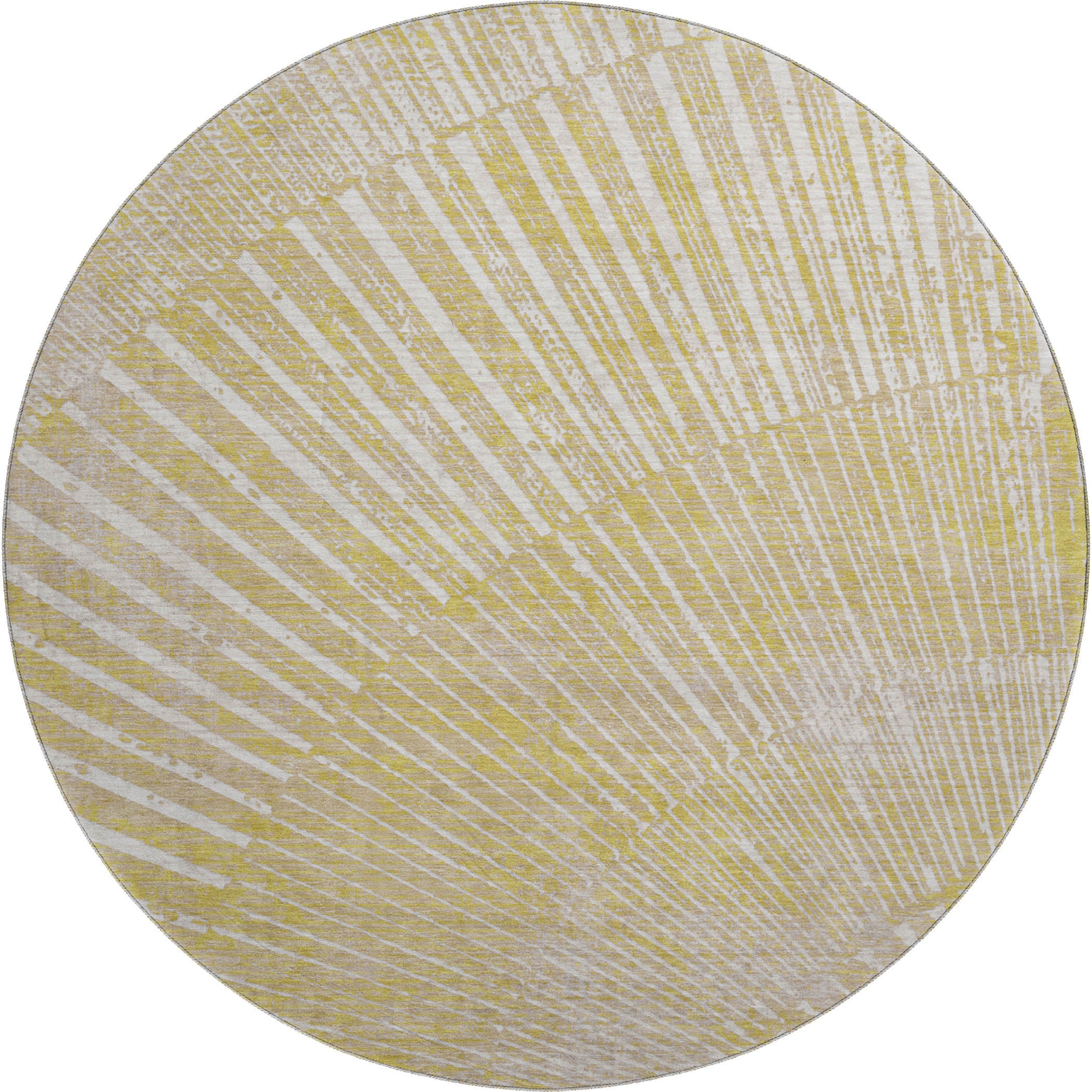 Split Machine Washable Transitional Wheat Gold Rug 8' x 8' #shape_Round