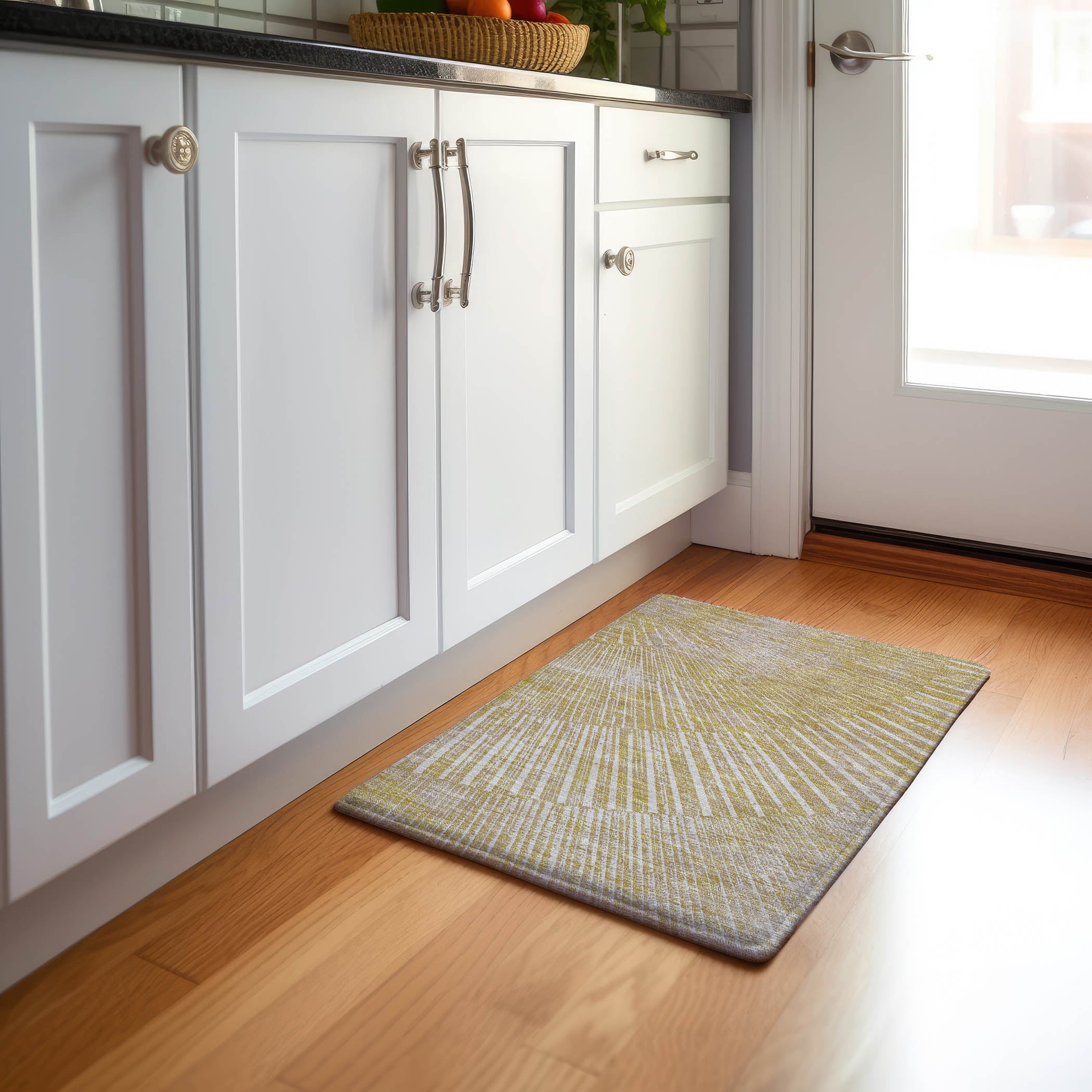 Split Machine Washable Transitional Wheat Gold Rug 1'8" x 2'6" #shape_Rectangle